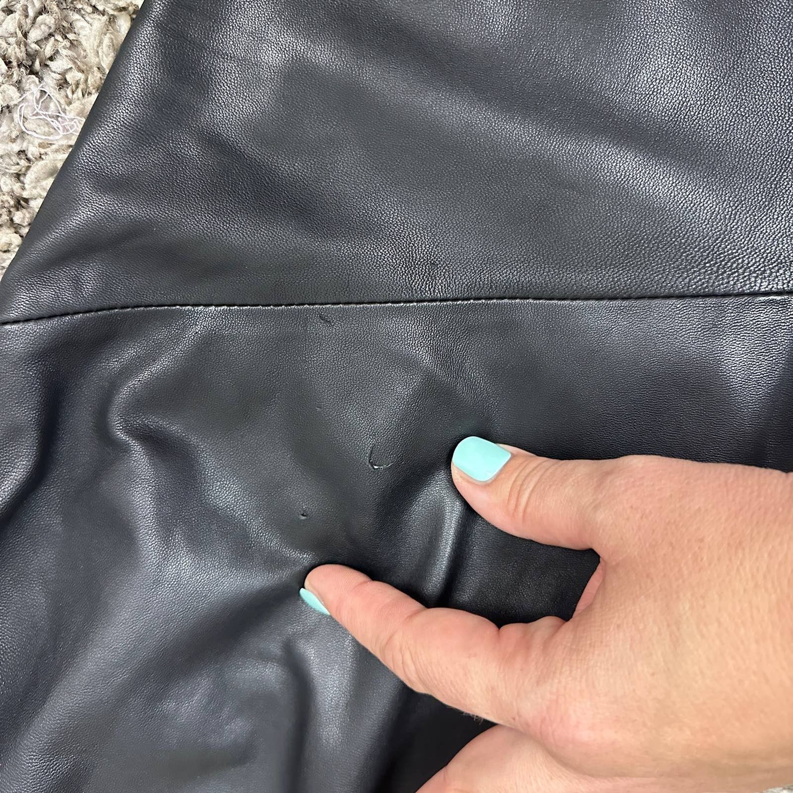 Other BCBGMaxAzria Black Leather Pants 10 Moto Biker Y2K Size 32" / US 10 / IT 46 - 7 Thumbnail