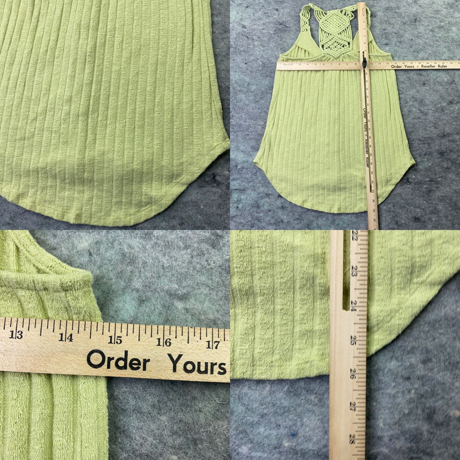 Vintage Maurices Womens Shirt Tank XS Green Crochet Solid Halter Button Down Sleeveless Top Size XS / US 0-2 / IT 36-38 - 8 Thumbnail