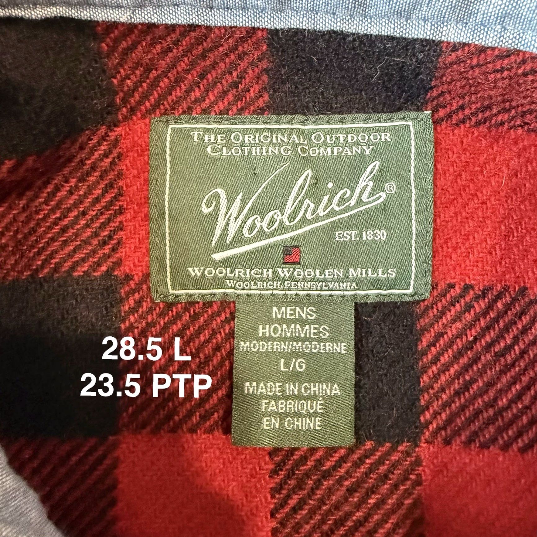 Vintage VINTAGE Woolrich Wool Shirt Large Red Buffalo Plaid Long Sleeve Button-Down Mens Wool Shirt Size US L / EU 52-54 / 3 - 7 Thumbnail