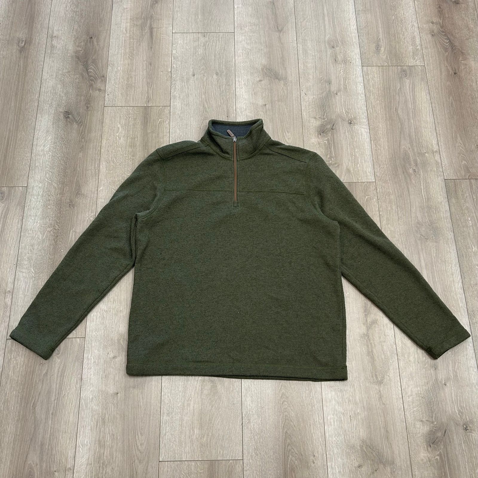 G.H. Bass & Co. GH Bass & Co Green 1/4 Zip Pullover Sweater size Large L B22 Size US L / EU 52-54 / 3 - 1 Thumbnail
