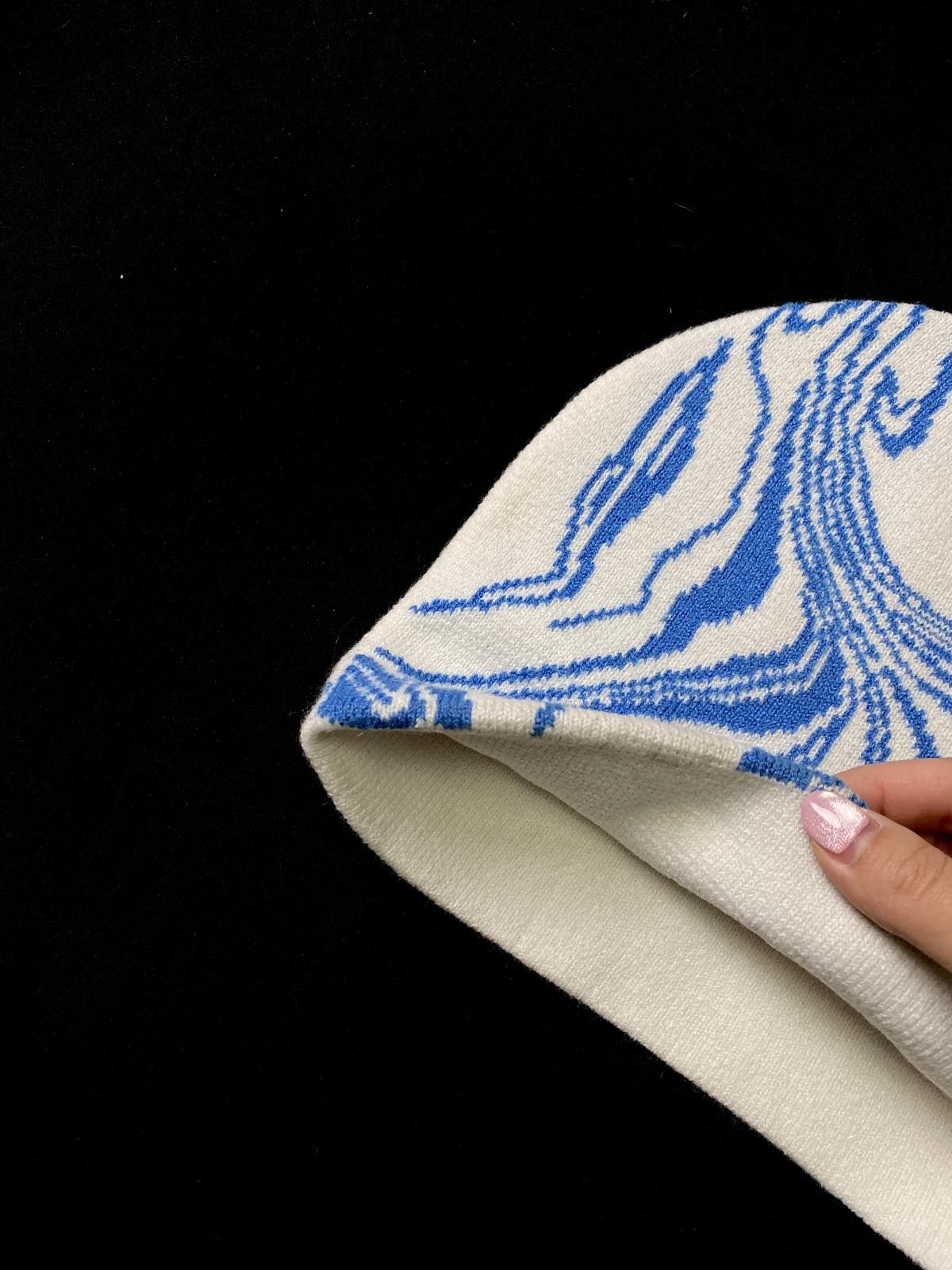 Japanese Brand Rare Planet Heaven Graphic No Cuff Knit Blue Beanie OS Size ONE SIZE - 4 Thumbnail