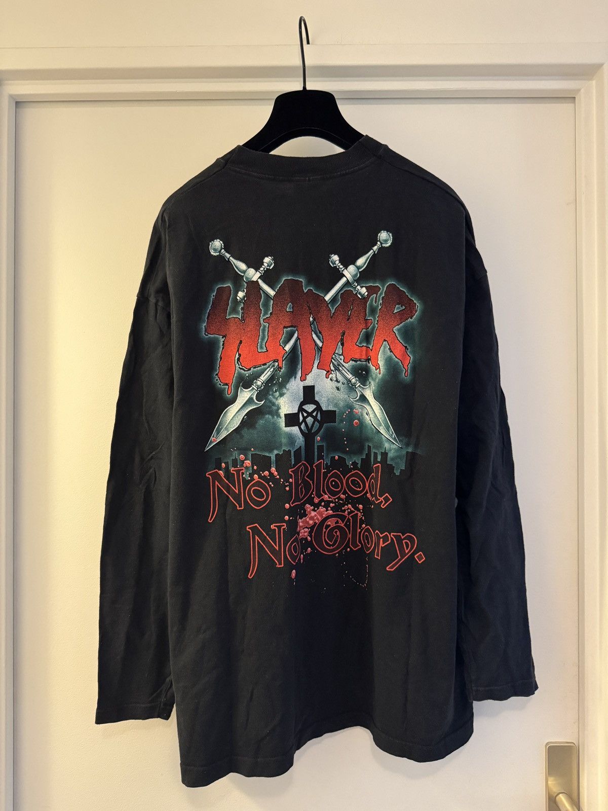 Slayer *RARE* 90s VINTAGE SLAYER LONGSLEEVE BAND TEE METAL Size US XL / EU 56 / 4 - 2 Thumbnail