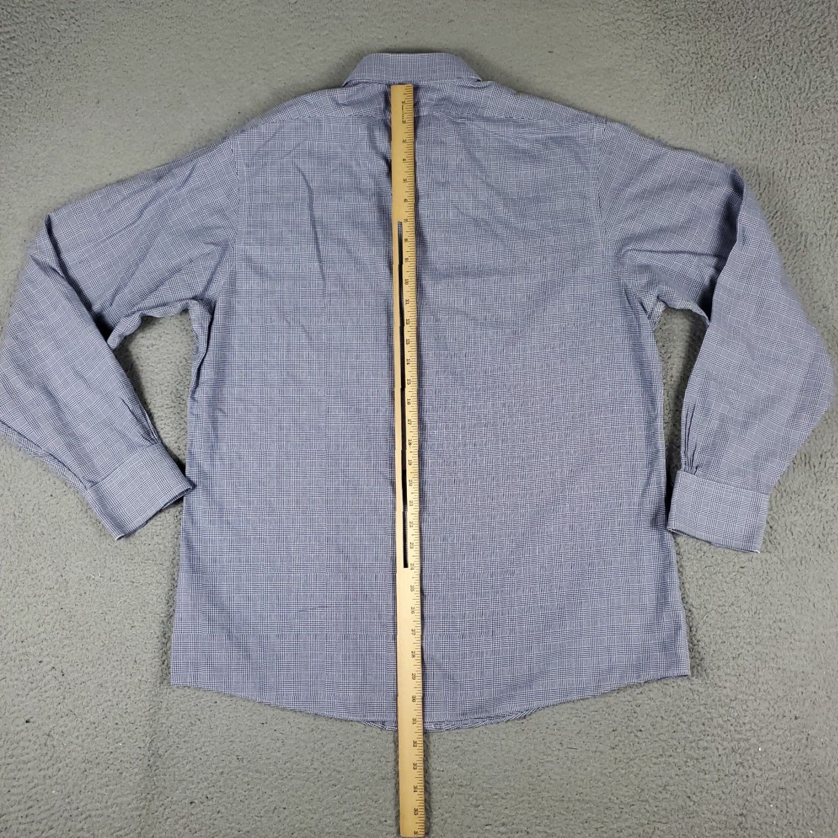 Brooks Brothers Brooks Brothers Dress Shirt Mens 17 Blue Plaid Long Sleeve Button Up Regular Fit Size 46R - 5 Thumbnail