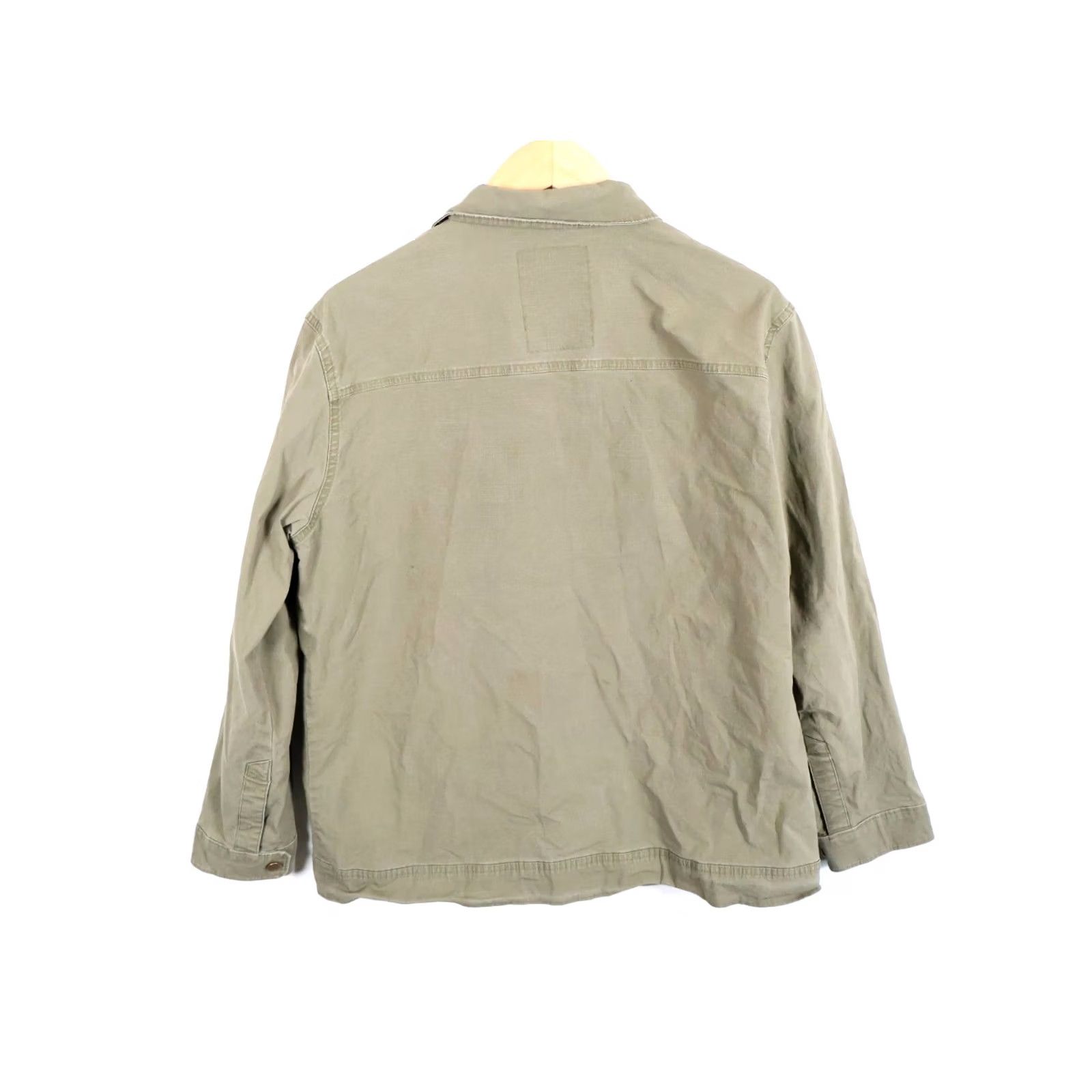 Vintage Zero Foxtrot Chore Jacket Mens Medium Green Ripstop Cotton Snap Button Military Jacket Size US M / EU 48-50 / 2 - 2 Thumbnail