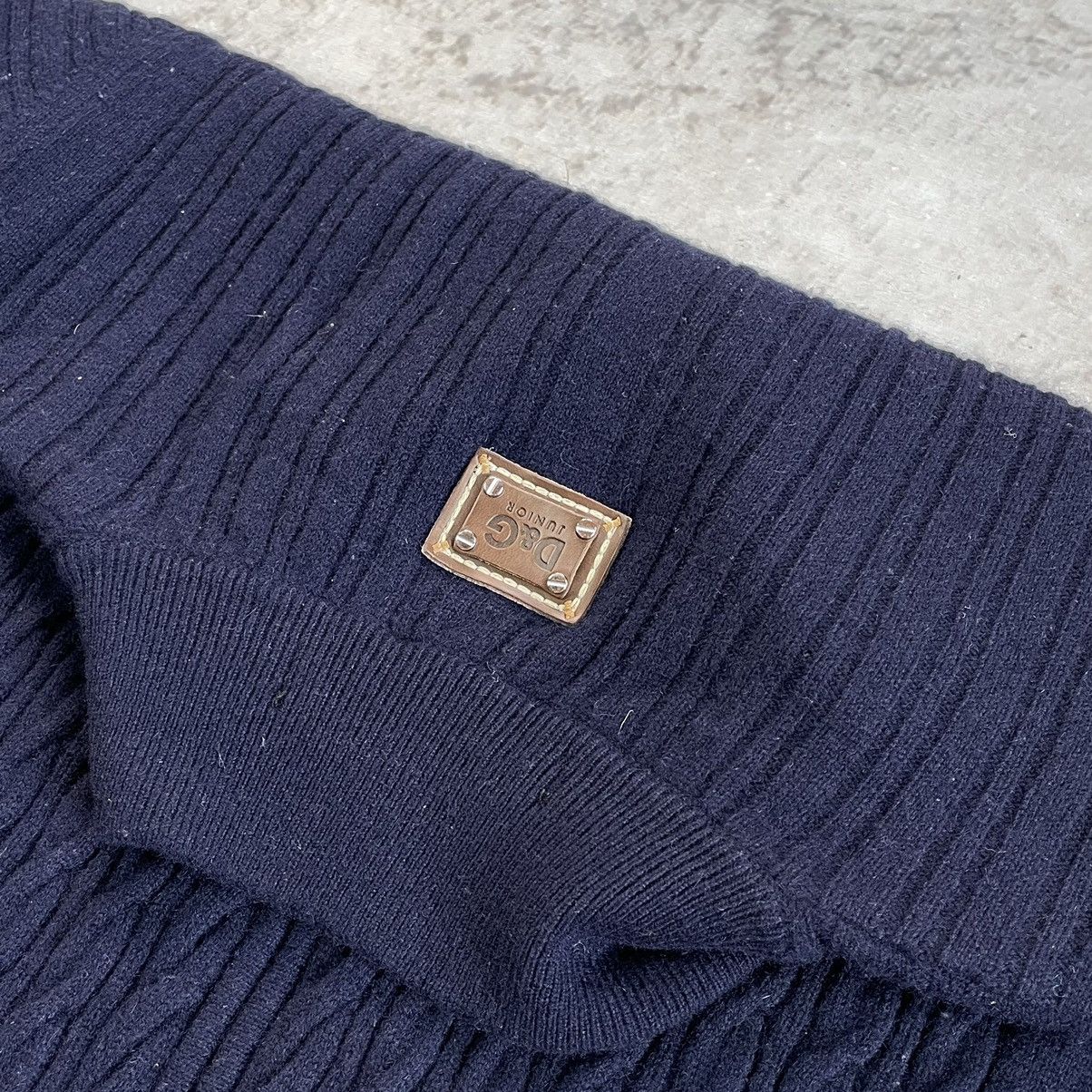 Designer × Dolce & Gabbana Dolce & Gabbana Ribbed Knit Cashmere Navy Zip Sweater Size M / US 6-8 / IT 42-44 - 12 Thumbnail
