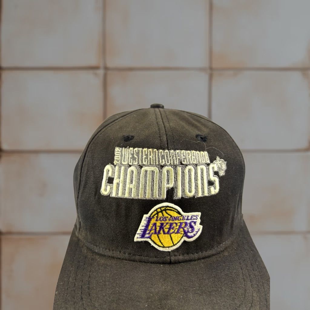 Nike Nike Hat Baseball Cap 2002 NBA Finals Black Embroidered Strapback Adjustable Men One Size Canvas Cotton Size ONE SIZE - 1 Thumbnail
