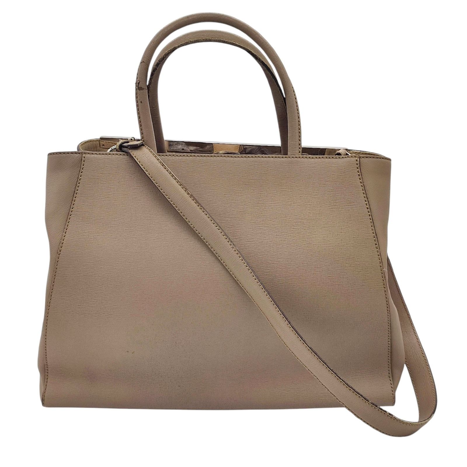 Fendi Fendi - Twojours Handbag Leather Beige Salmon Shoulder Bag Size ONE SIZE - 3 Thumbnail