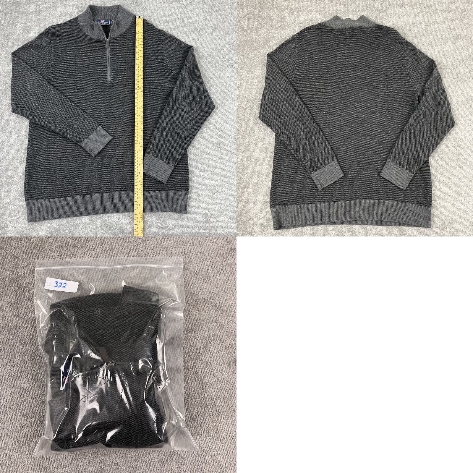 Vineyard Vines VINEYARD VINES Sweater Mens Large Gray Wool Blend Quarter Zip Pullover Preppy Pullover Change? Size US L / EU 52-54 / 3 - 8 Thumbnail
