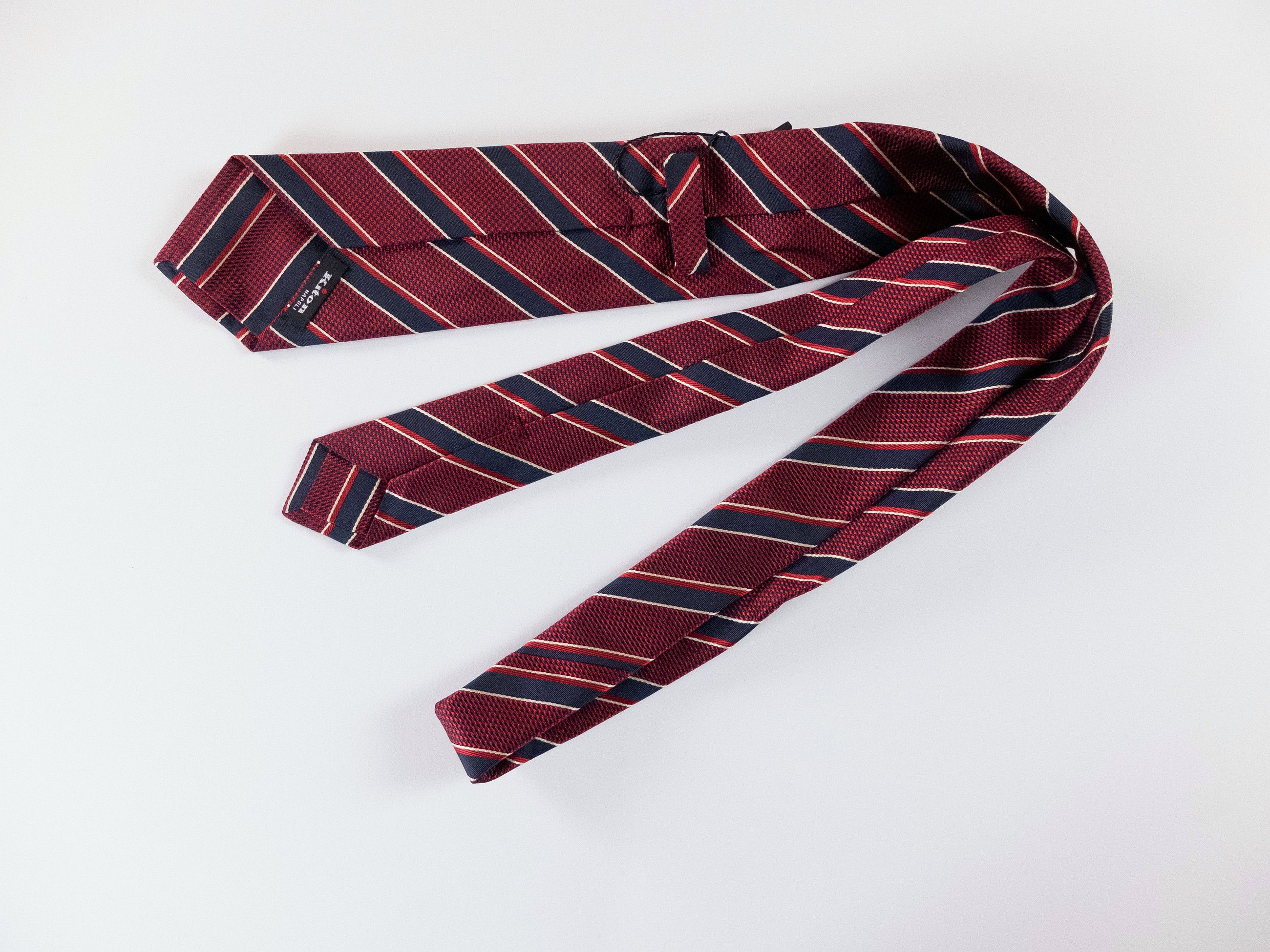 Kiton KITON Napoli hand made red striped silk tie authentic Size ONE SIZE - 2 Thumbnail