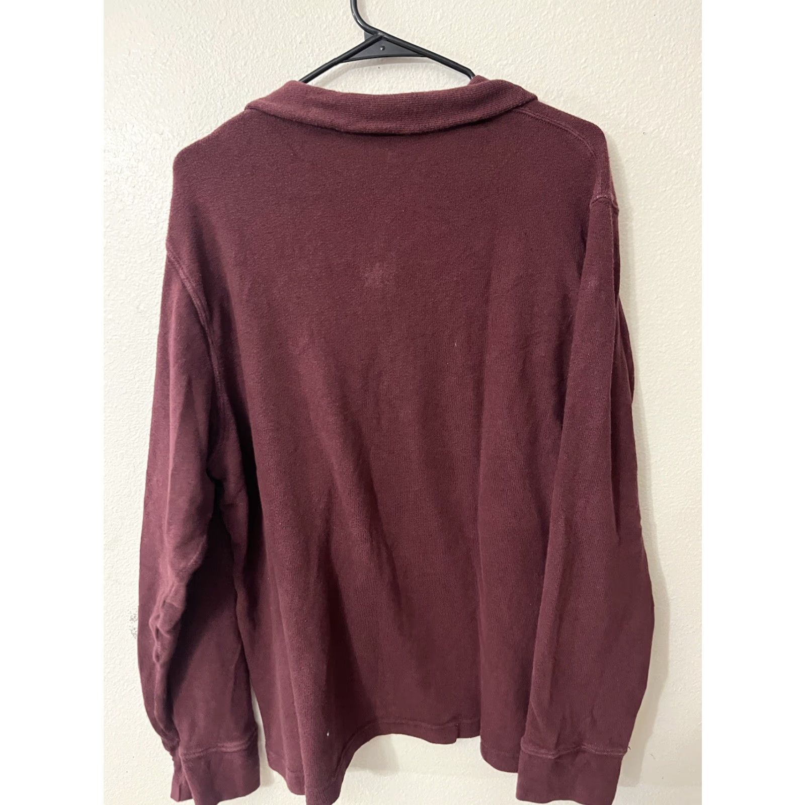 Gap VINTAGE Gap Mens Button Up Collar Sweater Maroon Pullover Knit XL Burgundy Acrylic Cotton Nylon Button Closure Pullover Knit Outdoor Fall Winter Mens Size US XL / EU 56 / 4 - 2 Thumbnail