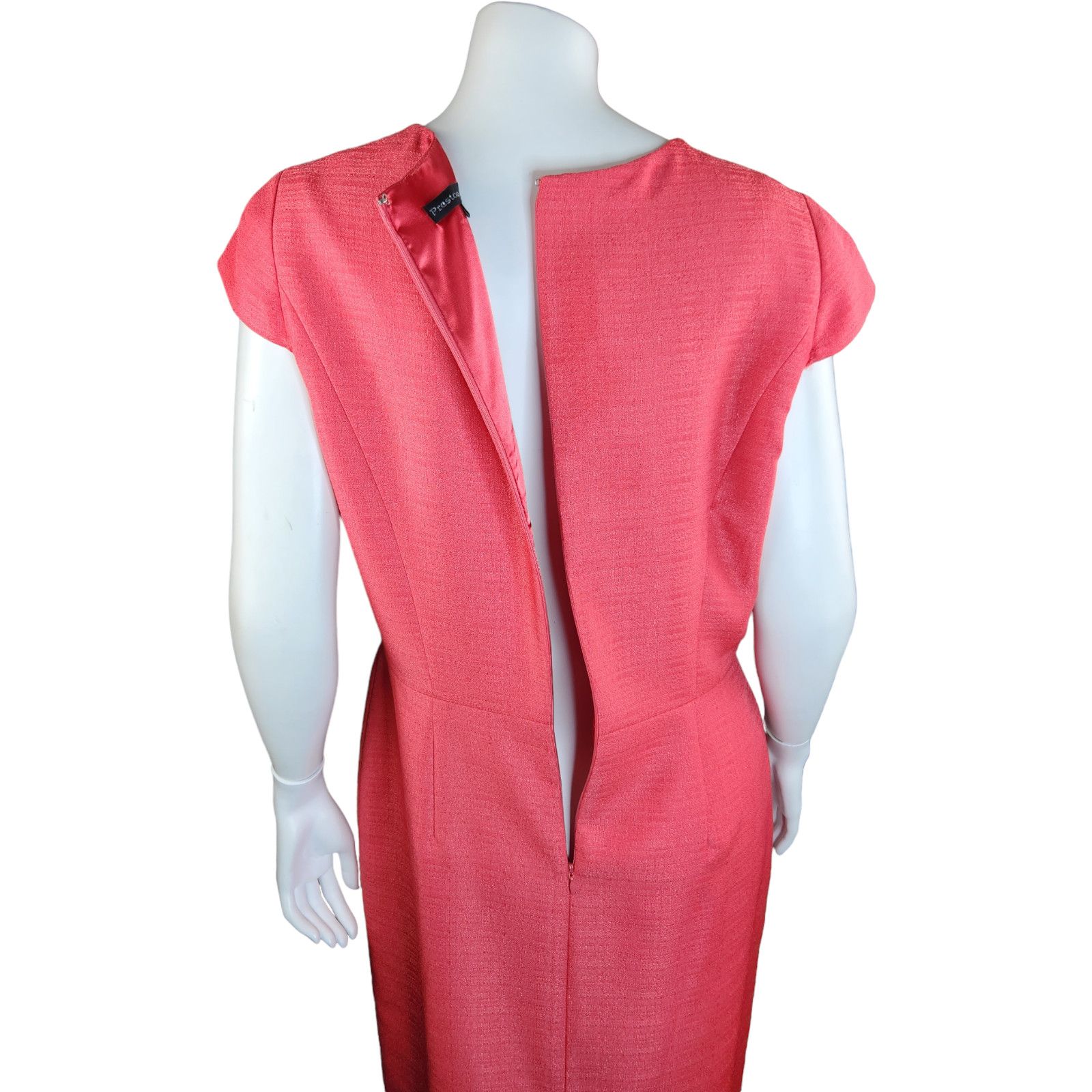 Preston & York Preston & York Womens 8 Coral Sheath Midi Dress Lined Size M / US 6-8 / IT 42-44 - 7 Thumbnail