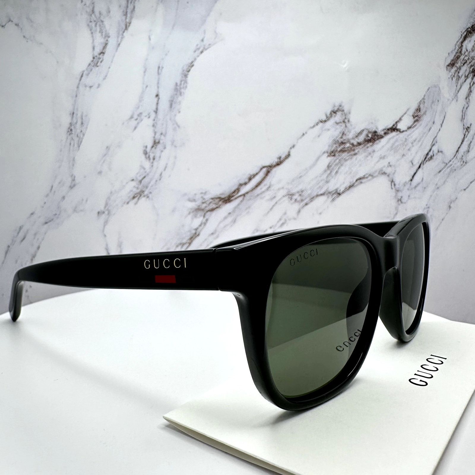 Gucci New GUCCI Sunglasses Black Square Gold Letter Logo Size ONE SIZE - 11 Thumbnail