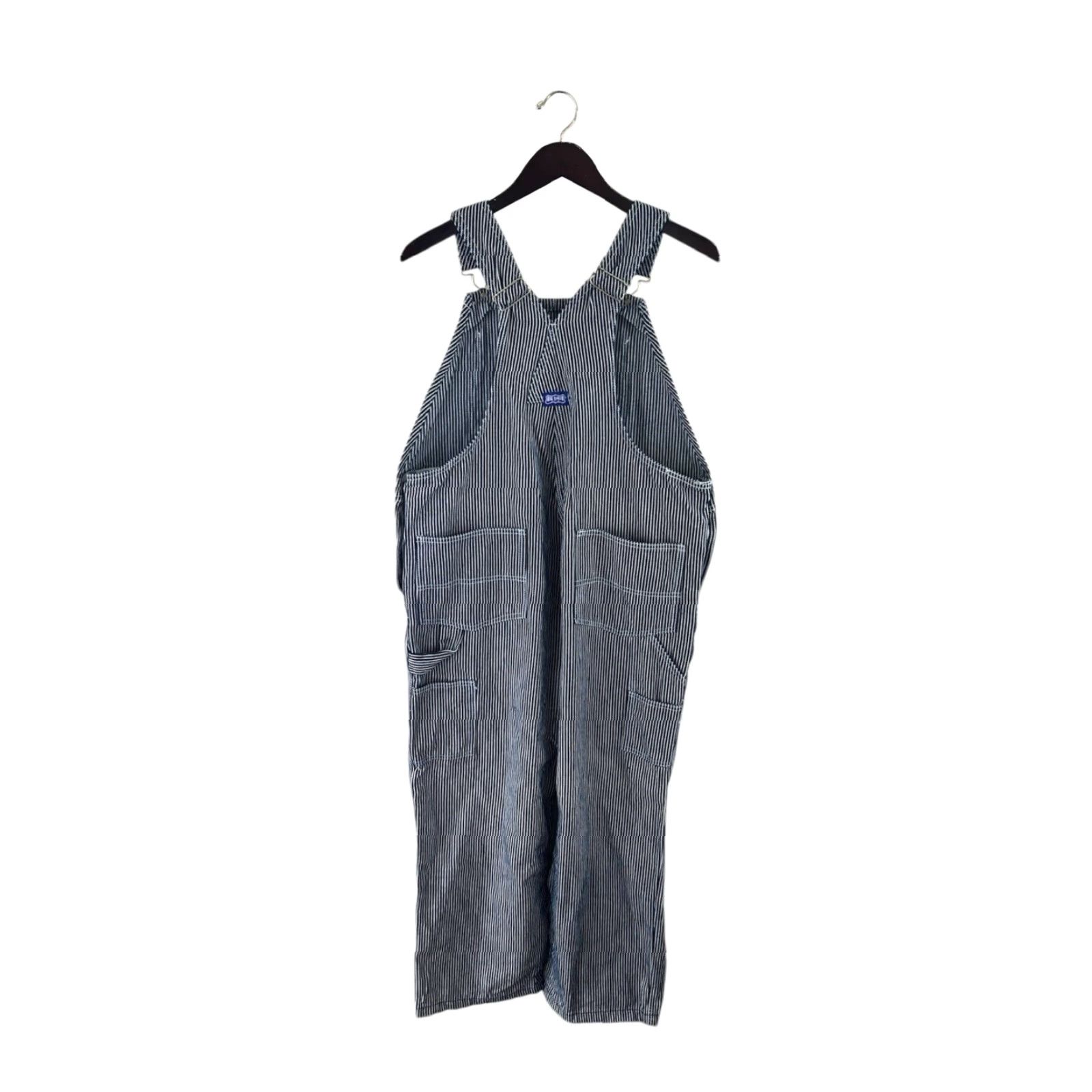 Vintage VINTAGE Big Smith Overalls Shirt Mens 38x30 Blue Striped 2010s Denim Conductor Bib Pants Size US 38 / EU 54 - 7 Thumbnail