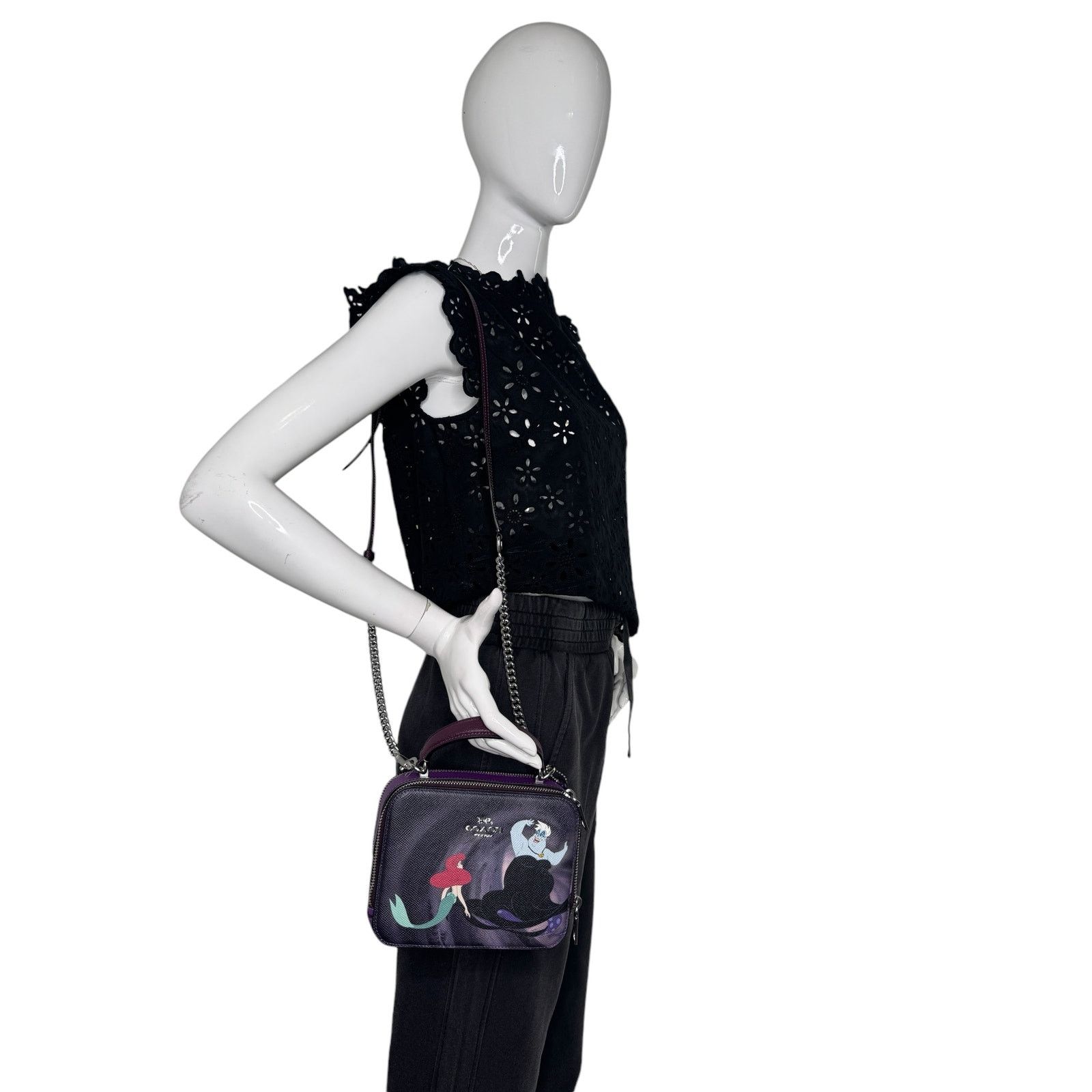 Coach Disney X Coach Box Purple Crossbody Ursula Little Mermai Size ONE SIZE - 9 Thumbnail