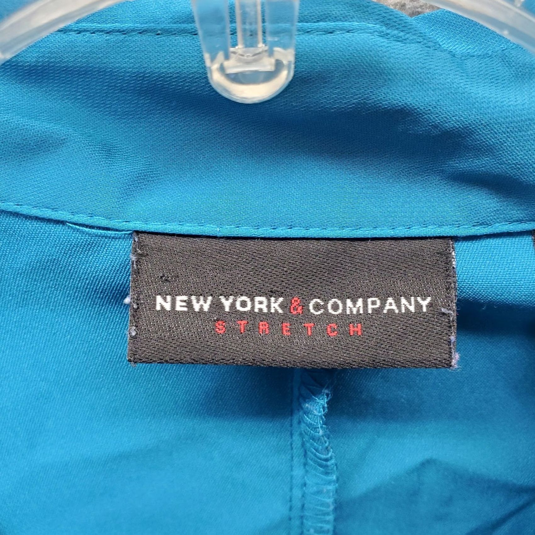Vintage New York & Company Shirt Blouse Womens Size 6 Blue Slim Stretch Collared Button Front Size M / US 6-8 / IT 42-44 - 6 Thumbnail