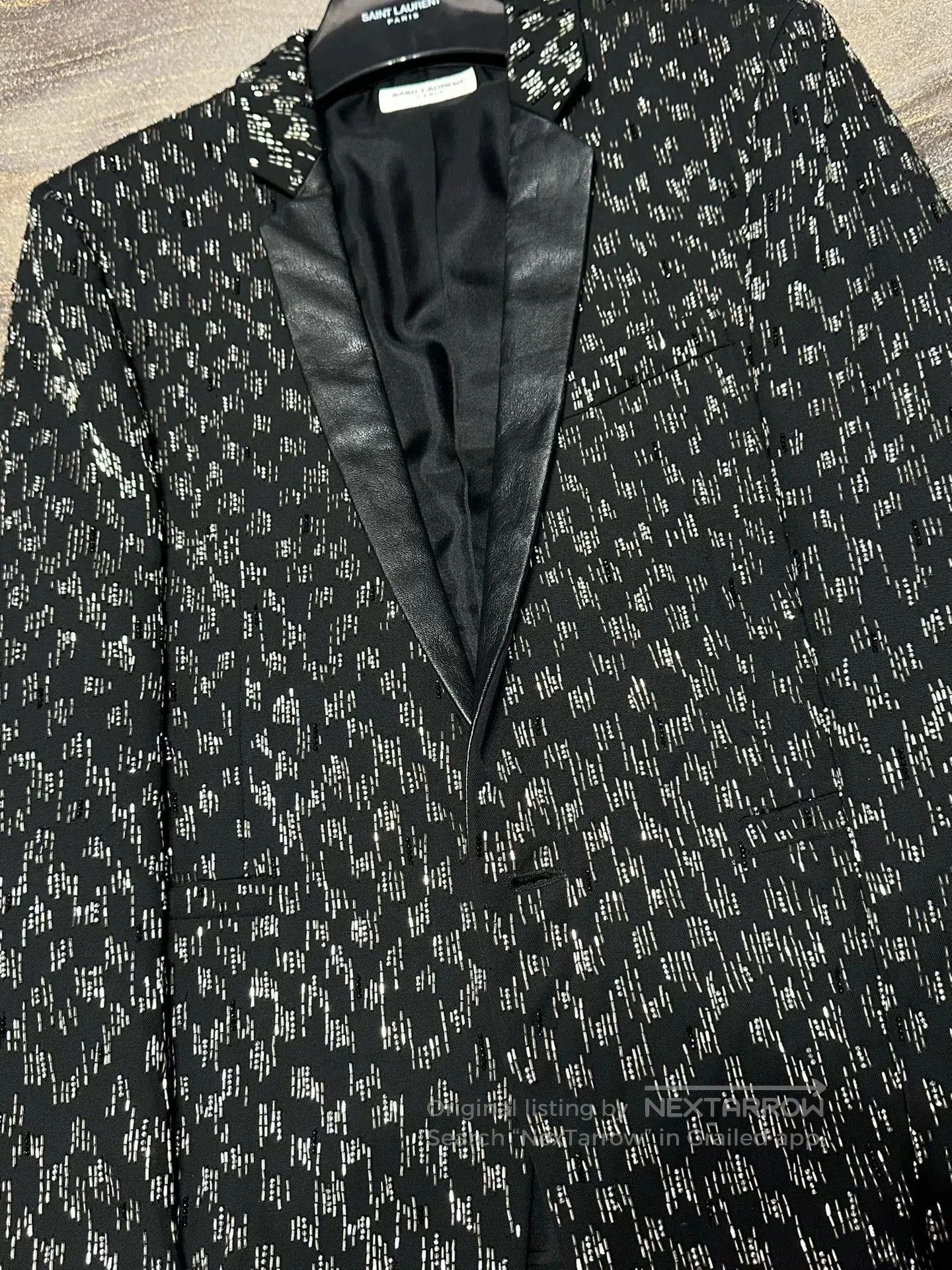 Saint Laurent Paris Saint Laurent Black Houndstooth Embroidered Jacket. Size US M / EU 48-50 / 2 - 3 Thumbnail