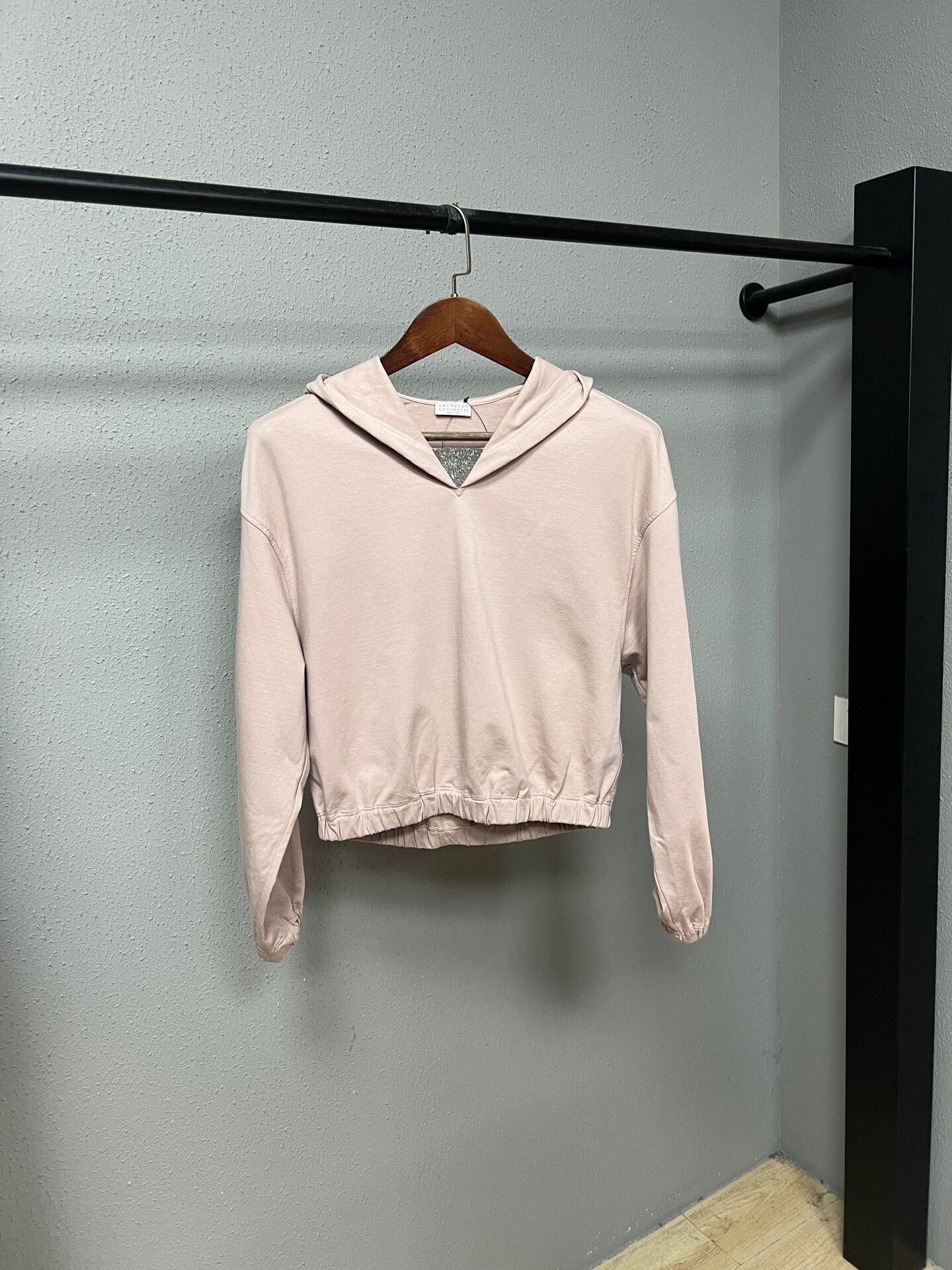 Brunello Cucinelli pink cropped embellished hoodie Size S / US 4 / IT 40 - 1 Thumbnail