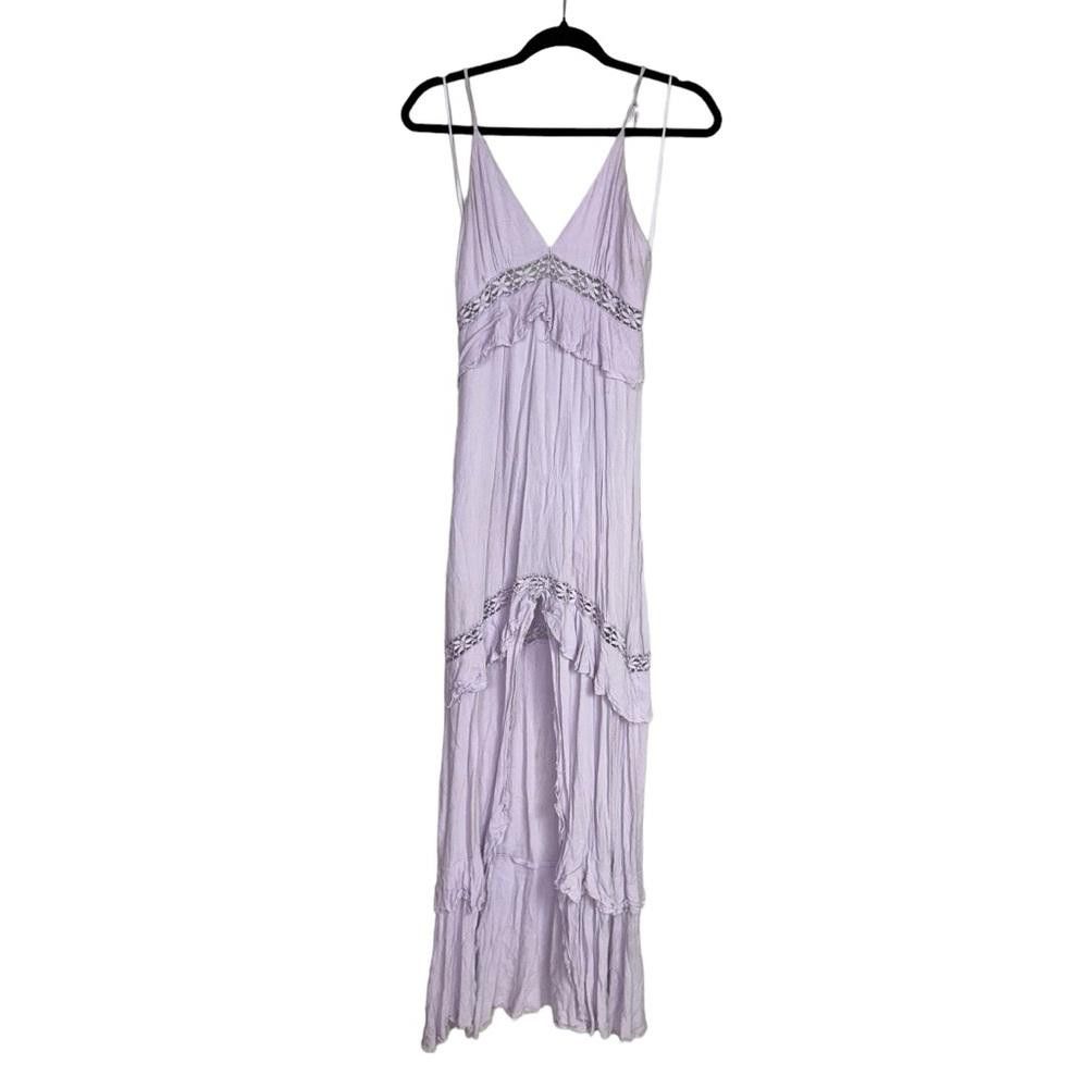 Designer Cotton Candy l Lilic Front Slit Crochet Maxi Dress Small Size S / US 4 / IT 40 - 1 Thumbnail