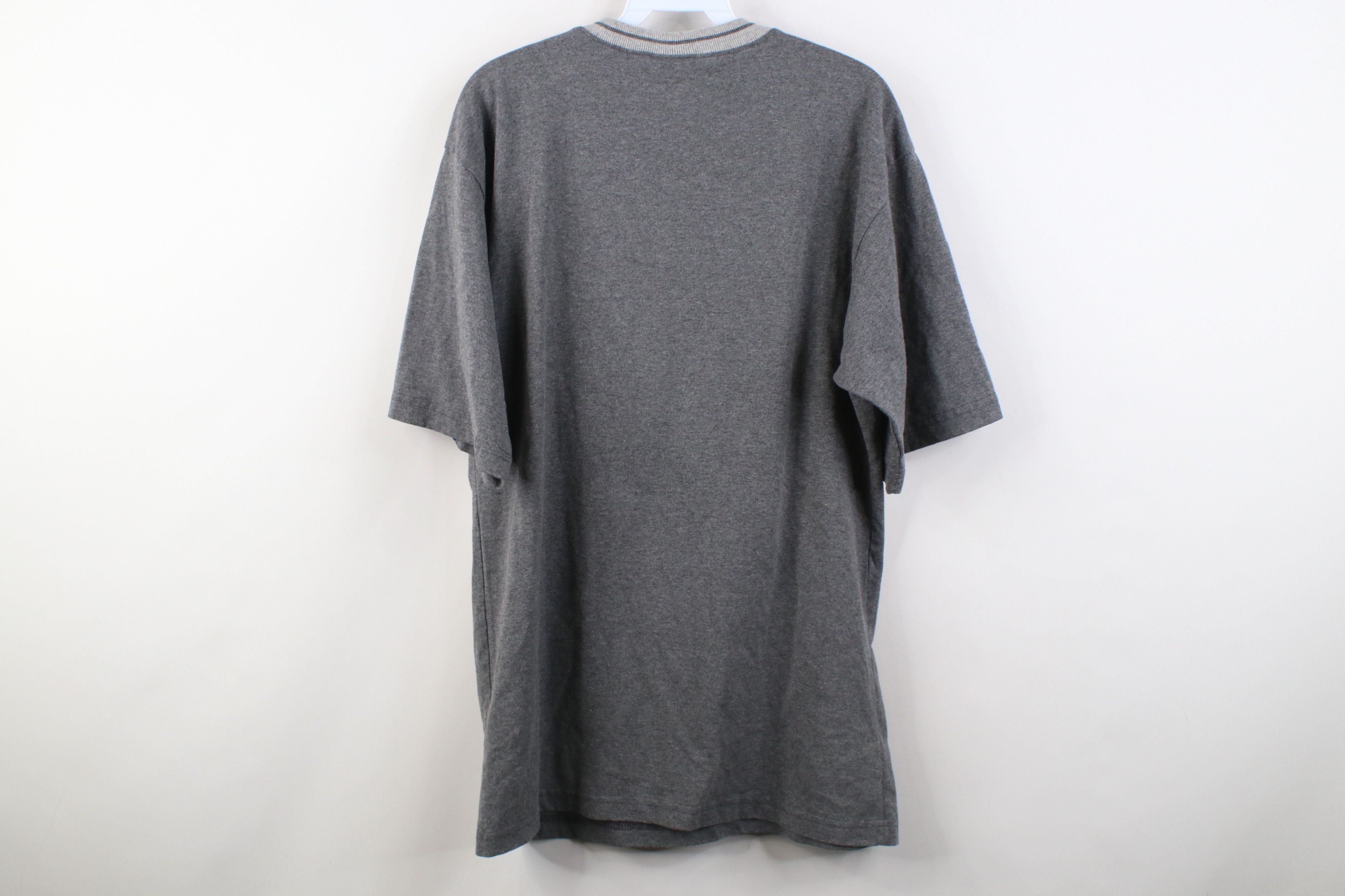 Vintage Vintage 90s Streetwear Short Sleeve V-Neck T-Shirt Gray USA Size US M / EU 48-50 / 2 - 8 Thumbnail