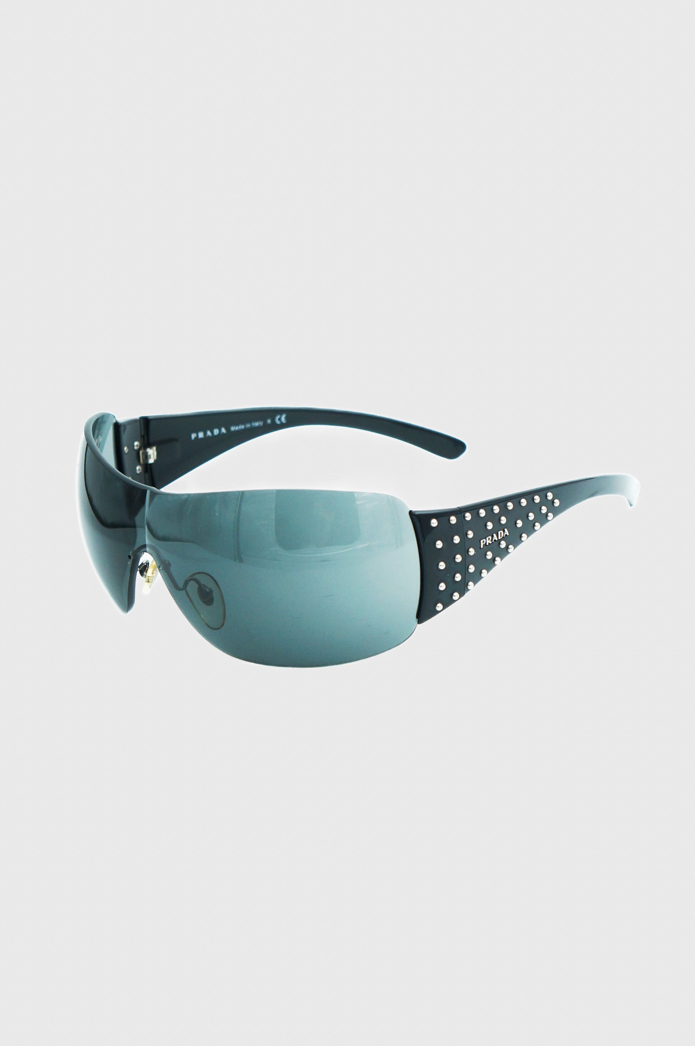 image of Prada Spr29L Black Shield Mask Sunglasses Vintage 00S, Women's