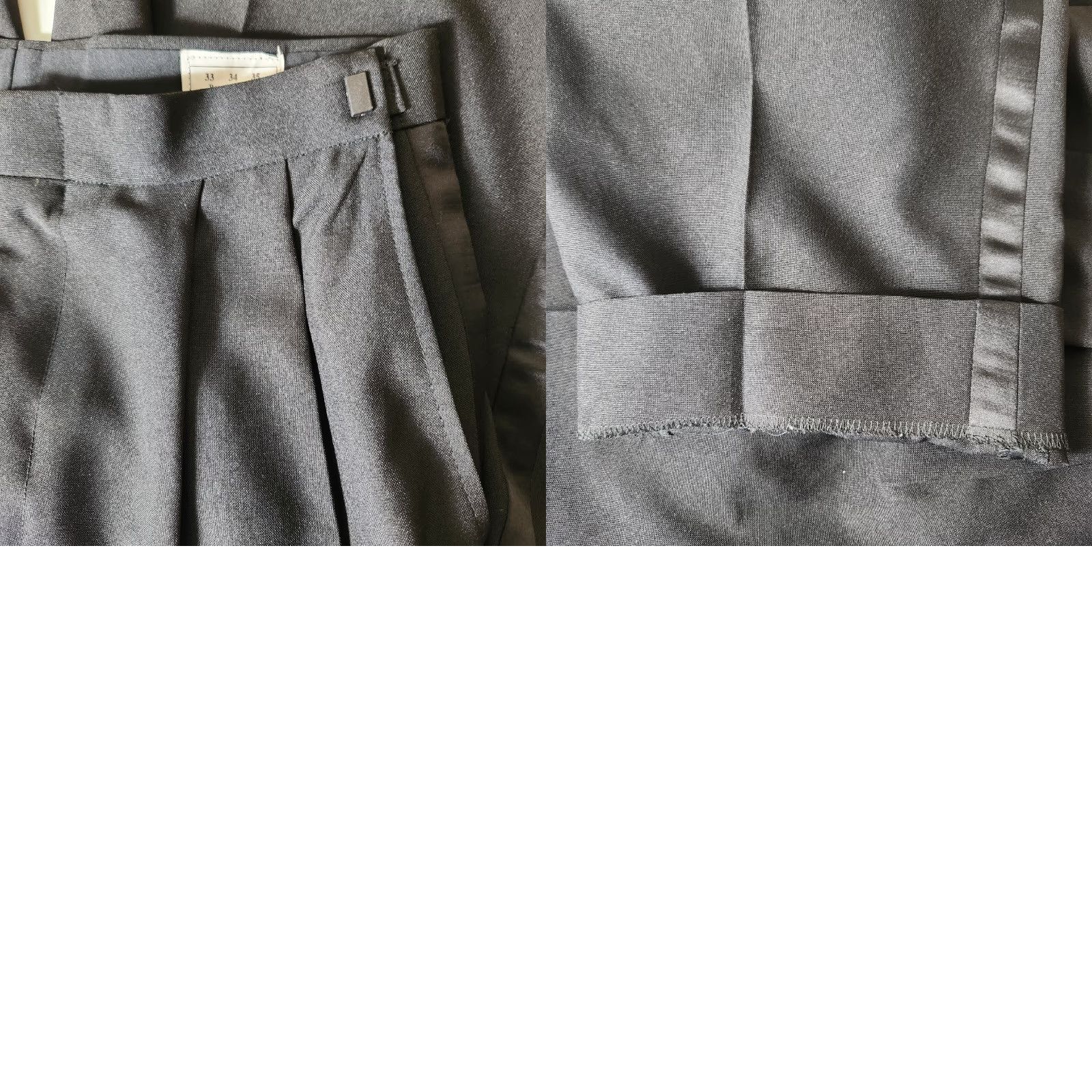 Vintage VINTAGE Stage Accents Black Adjustable Waist Pleated Tuxedo Pants Theater-Size 33-35 Mens Size 44L - 8 Thumbnail