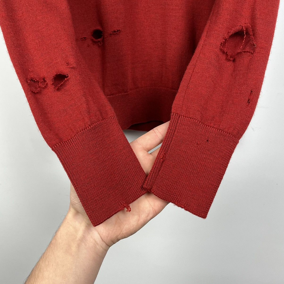 Vivienne Westwood Vivienne Westwood Red Label Distressed Wool Sweater Size L / US 10 / IT 46 - 24 Thumbnail