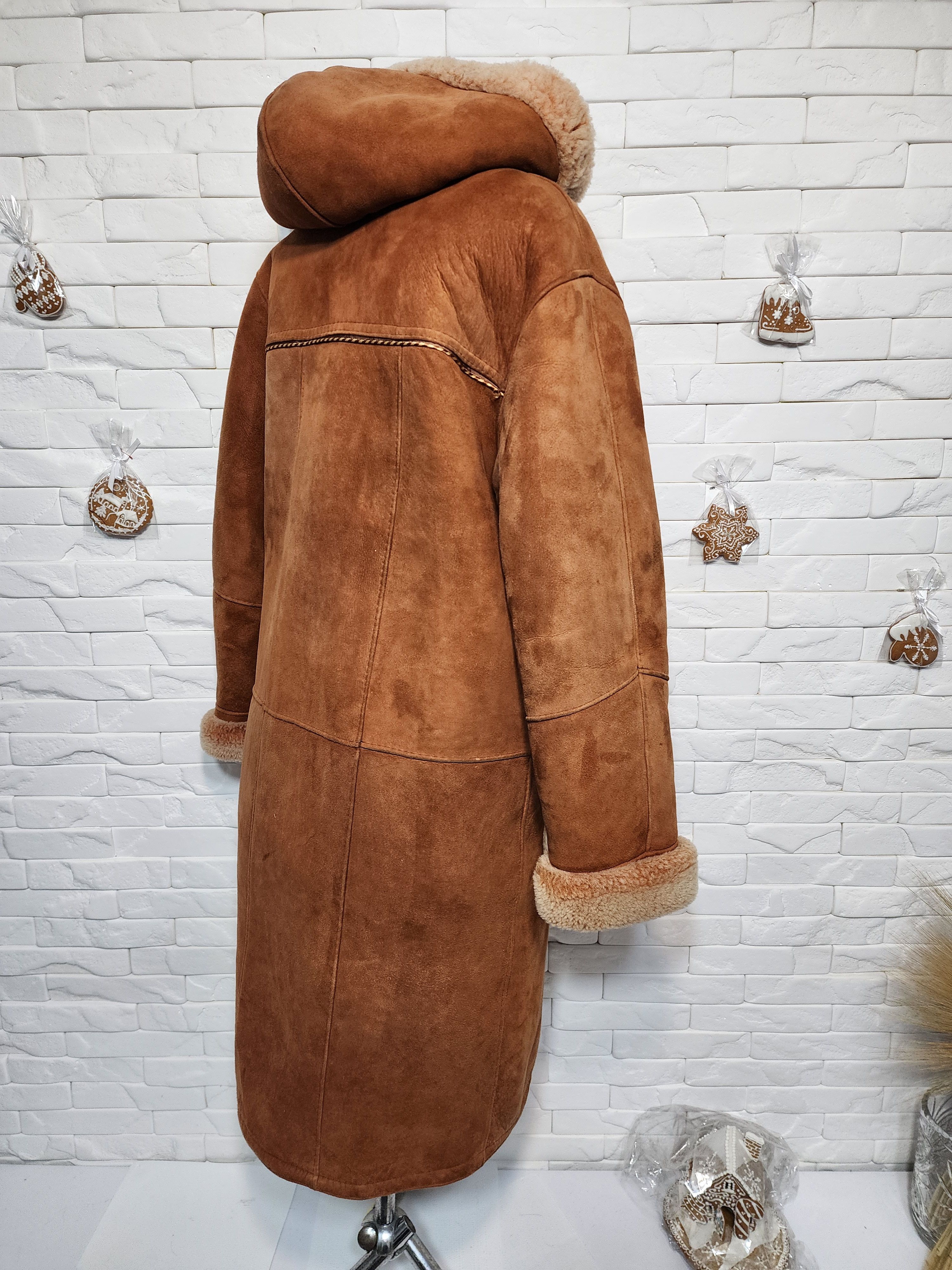Furla Brown Sheepskin Coat: Women's Warm Fur Hooded Coat Size XL / US 12-14 / IT 48-50 - 5 Thumbnail