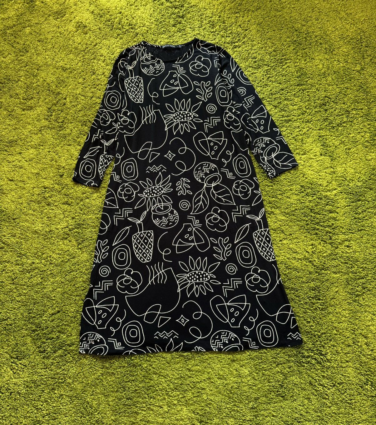 Designer Gudrun Sjoden avant Garde floral pattern dress Size L / US 10 / IT 46 - 1 Thumbnail
