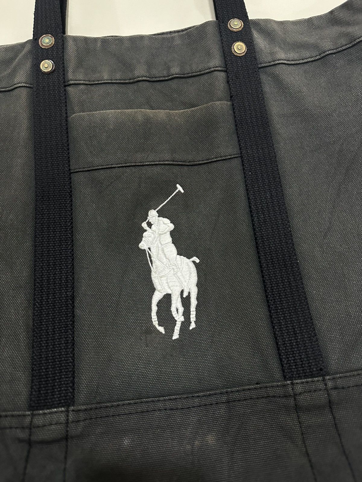 Polo Ralph Lauren VTG Polo Ralph Lauren Canvas Tote Bag Embroidered Big Pony Size ONE SIZE - 6 Thumbnail