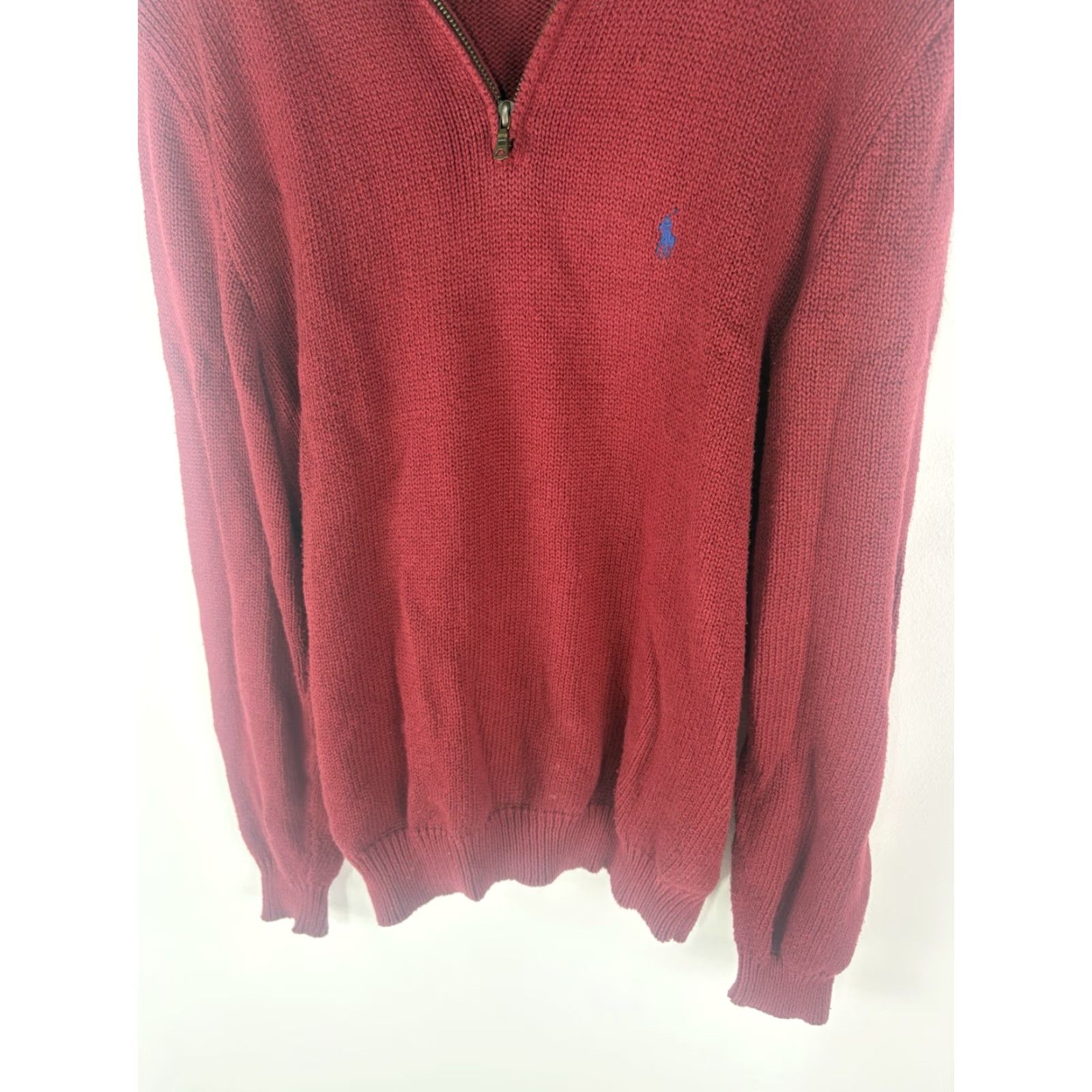 Polo Ralph Lauren VINTAGE Ralph Lauren Polo Sweater Men’s M Red Mock Neck Knit 90s Classic Preppy Fall/Winter Size US M / EU 48-50 / 2 - 3 Thumbnail