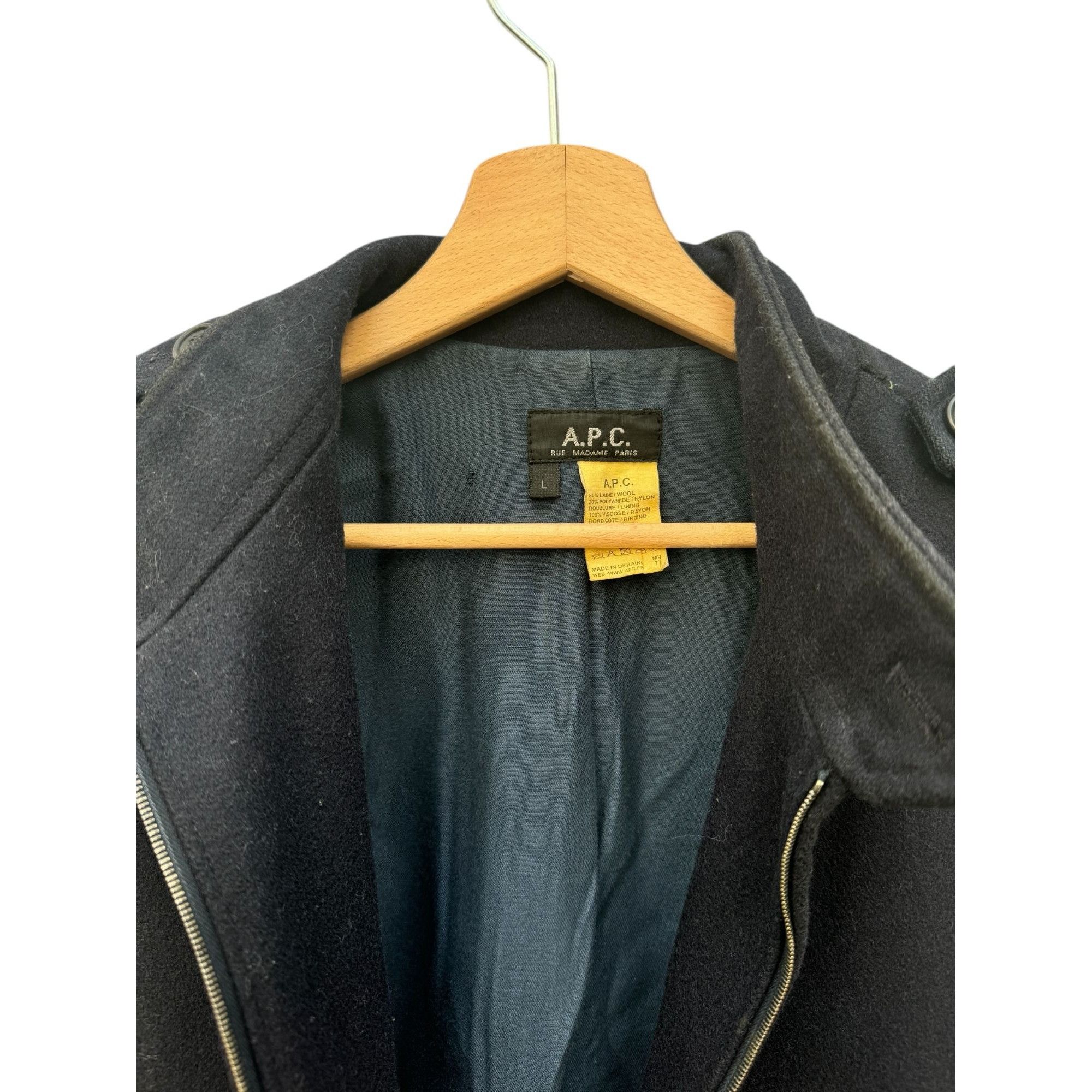 A.P.C. Navy Wool Bomber Jacket Size US L / EU 52-54 / 3 - 4 Thumbnail
