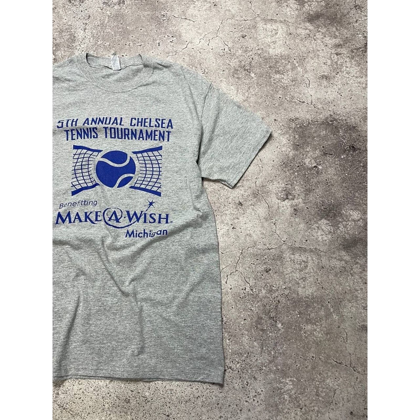 Jerzees × Vintage Vintage Make-A-Wish Tennis Tournament Tee Chelsea Michigan Size US M / EU 48-50 / 2 - 3 Thumbnail