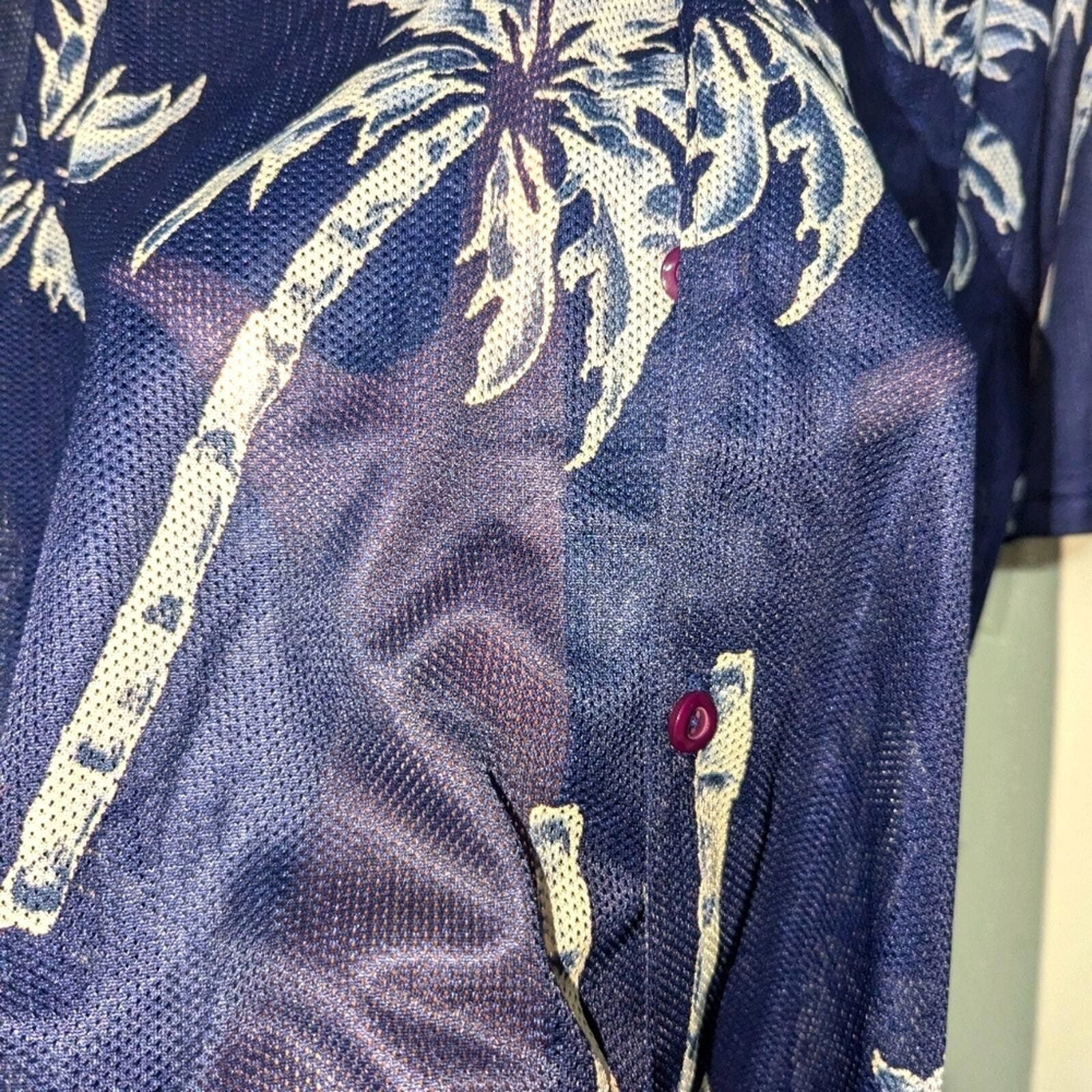 Designer ymla Jersey Style Button Down Size XL Blue Gray Palm Trees Size US XL / EU 56 / 4 - 2 Thumbnail