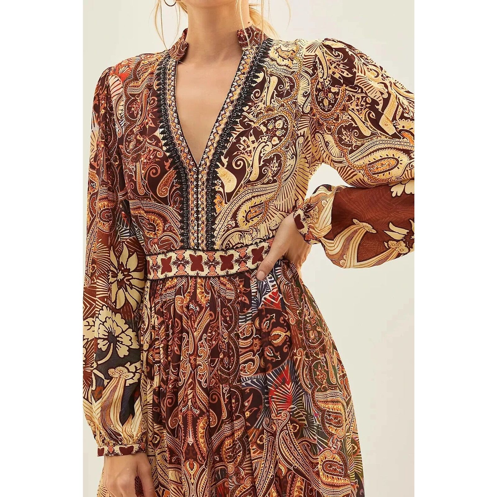Anthropologie Anthropologie Bhanuni By Jyoti Floral Ronika Maxi Dress US 2 Size XS / US 0-2 / IT 36-38 - 2 Thumbnail