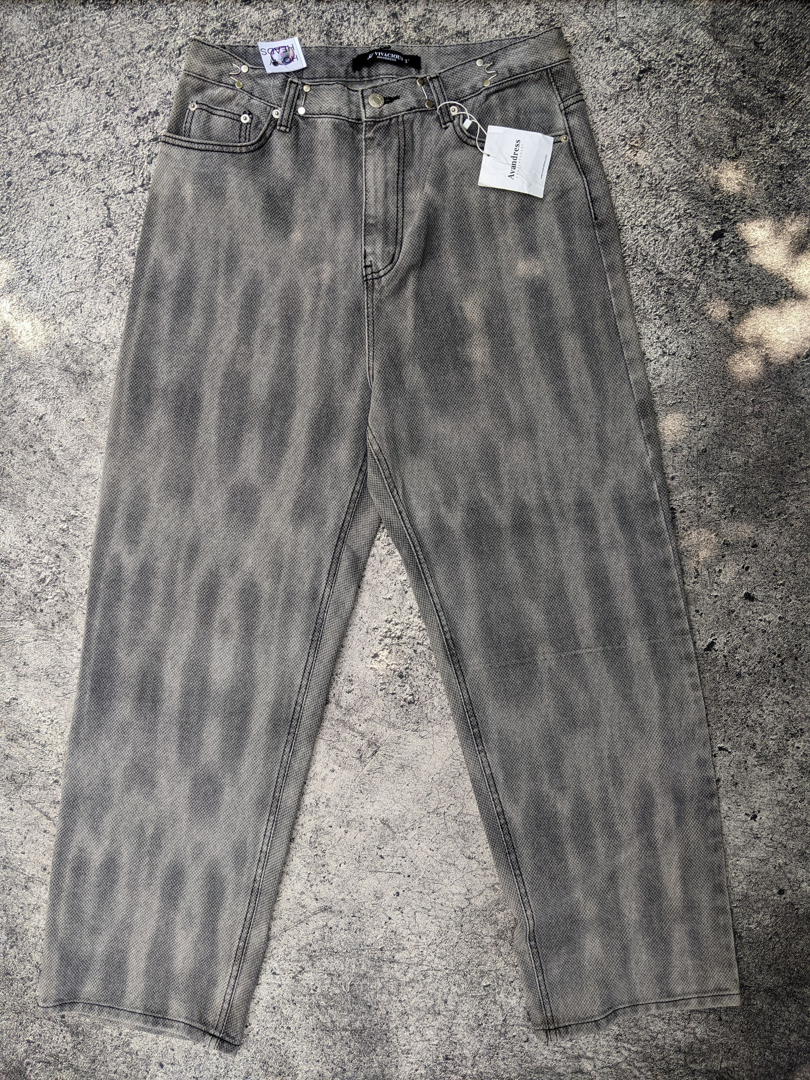 Japanese Brand Avan Dress Baggy Wide Leg Grey Jeans Size US 30 / EU 46 - 1 Thumbnail
