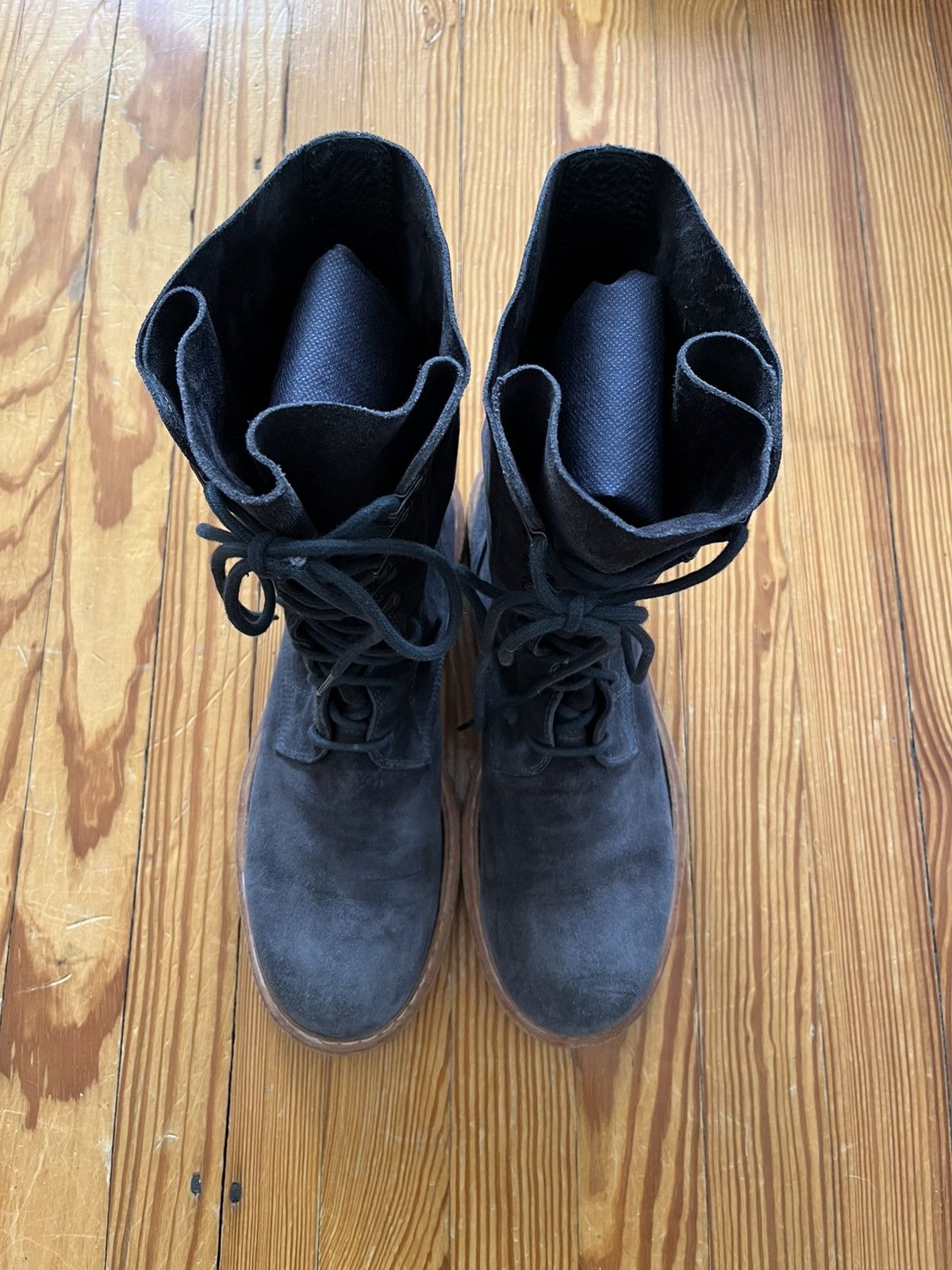 Ann Demeulemeester Ann Demeulemeester SS12 Fango Suede Combat Boots Black Size US 10.5 / EU 43-44 - 2 Thumbnail