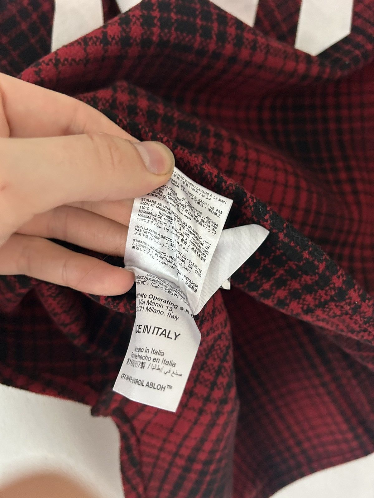 Off-White Check Wool Tartan Shirt Size US M / EU 48-50 / 2 - 18 Thumbnail