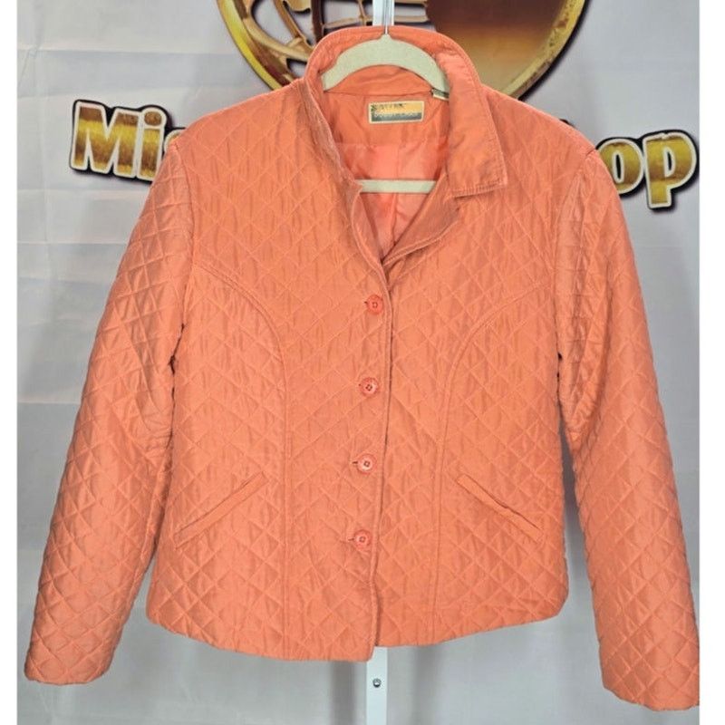 Other Bobby Chan Peach Quilted Silk Jacket - Size Large Size L / US 10 / IT 46 - 1 Thumbnail