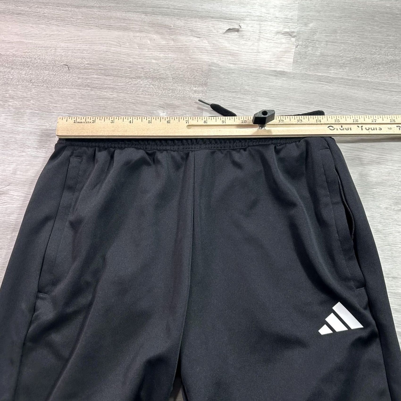 Adidas Adidas Men M Black Track Pants 3 Stripe AEROREADY Elastic Waist Pockets Zip Hem Slim Tapered Knit IR7848 Size US 31 - 5 Thumbnail