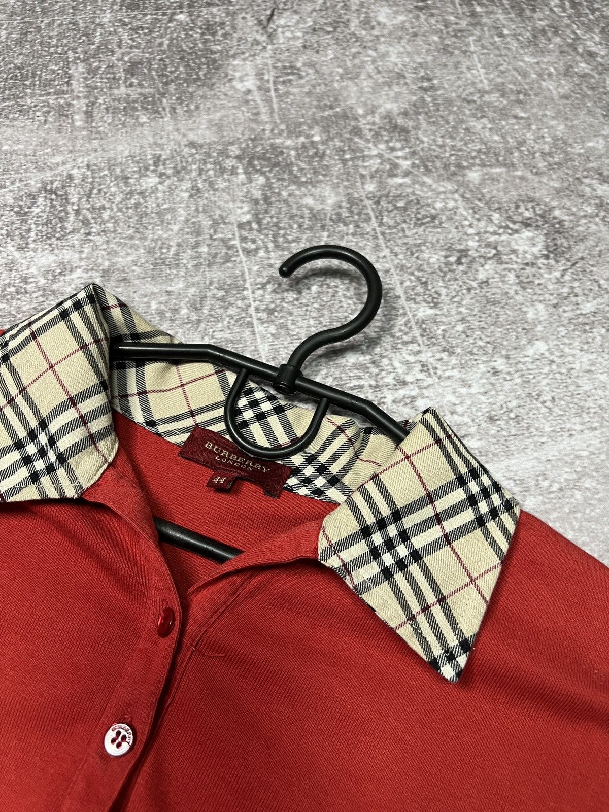 Burberry Burberry London Red Long Sleeve Polo Shirt Size M / US 6-8 / IT 42-44 - 4 Thumbnail