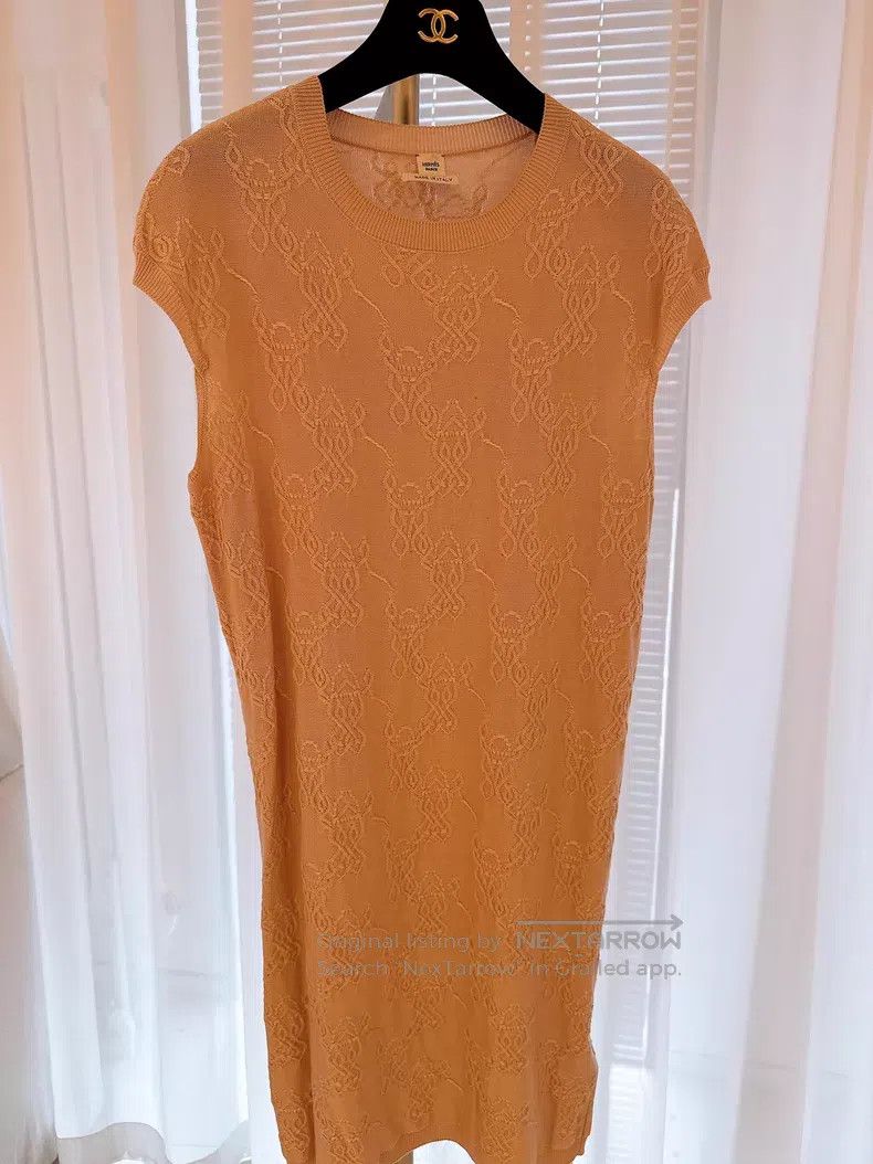Hermes Hermes Pink jacquard velvet knitted dress Size XS / US 0-2 / IT 36-38 - 1 Thumbnail