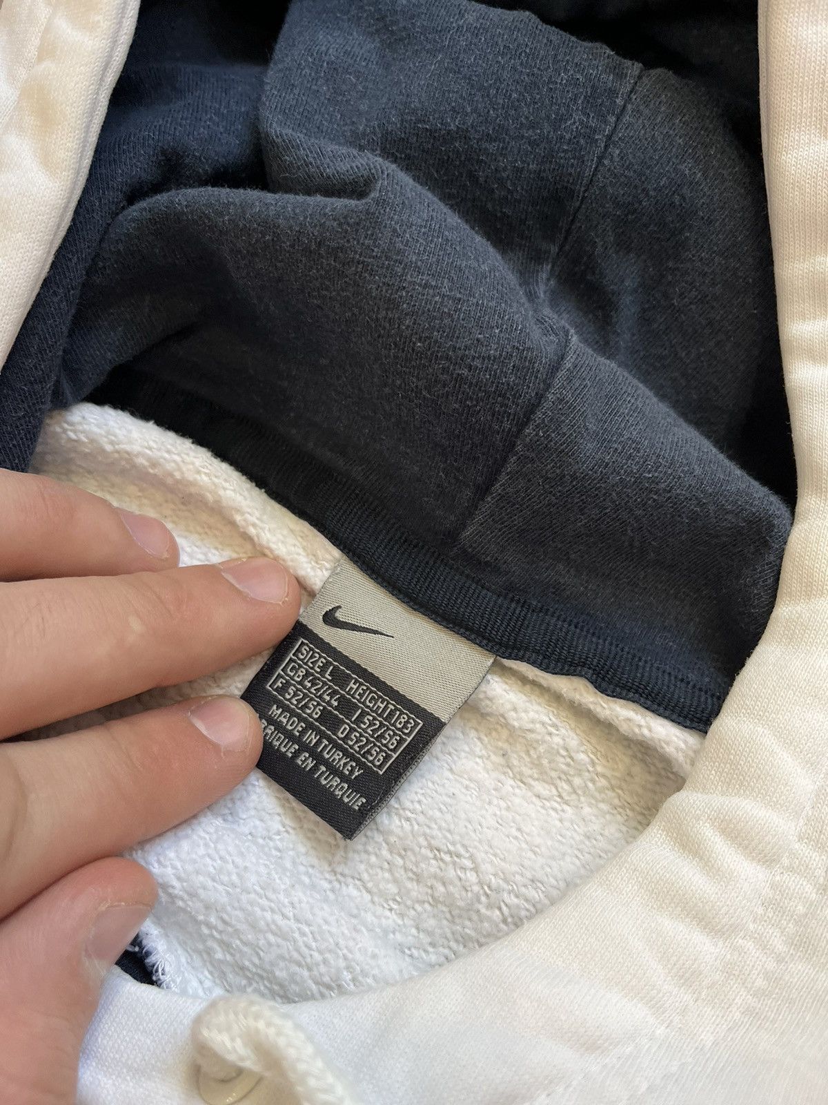 Nike × Vintage Vintage Nike hoodie white sweatshirt minimalistic Size US L / EU 52-54 / 3 - 17 Thumbnail