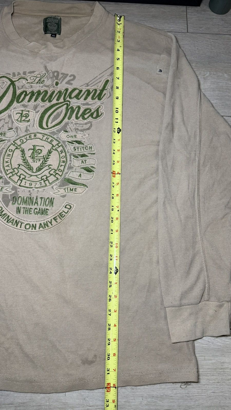 Affliction Y2K 2000s Dominant Ones Embroidered Thermal Waffle Knit Long Size US XXL / EU 58 / 5 - 4 Thumbnail
