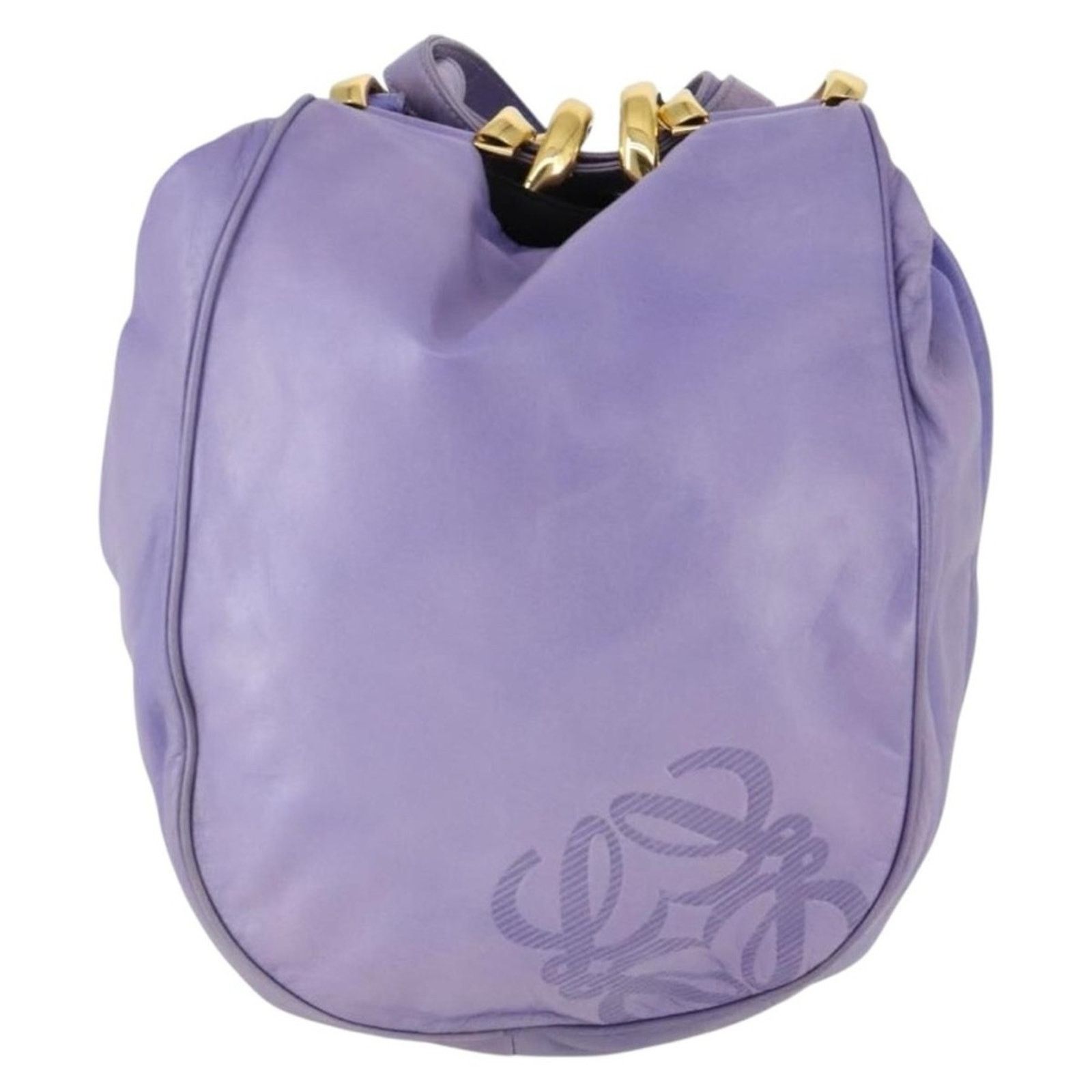 Loewe Loewe Purple Leather Anagram Hobo Buttery Soft Gold Hardware Size ONE SIZE - 2 Thumbnail