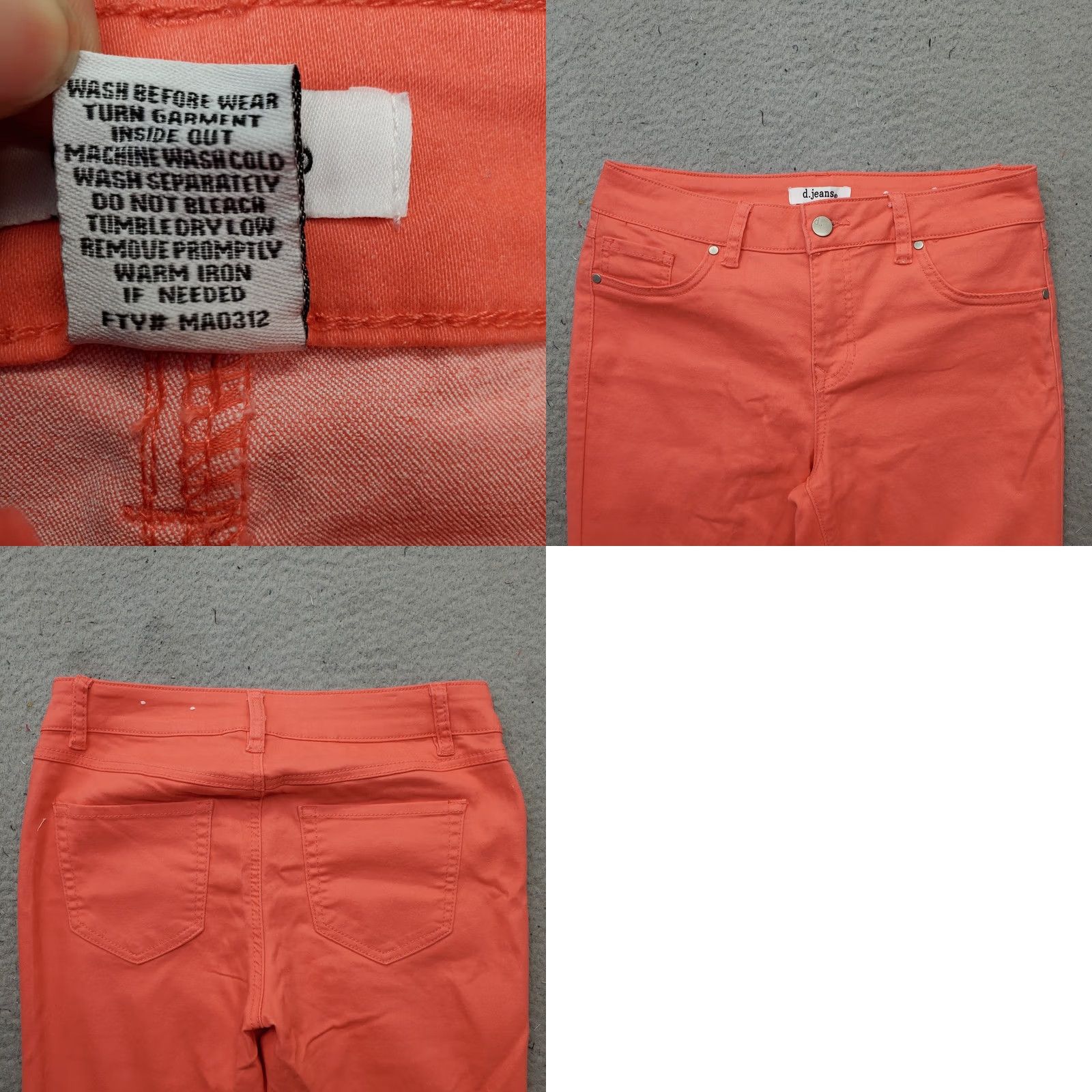 Denime D. Jeans Womens 4 Pink Denim Skinny Leg Stretch Comfortable Fit Streetwear Jeans Size 27" / US 4 / IT 40 - 8 Thumbnail