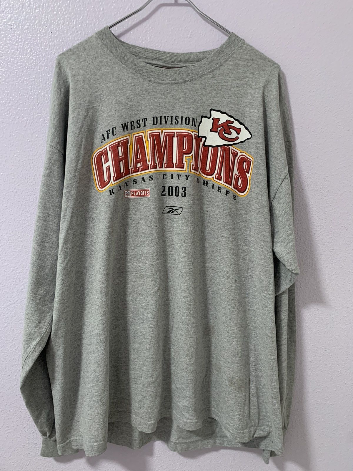 NFL × Reebok × Vintage 2003 Kansas Chiefs Playoffs Long sleeve Size US XL / EU 56 / 4 - 1 Thumbnail