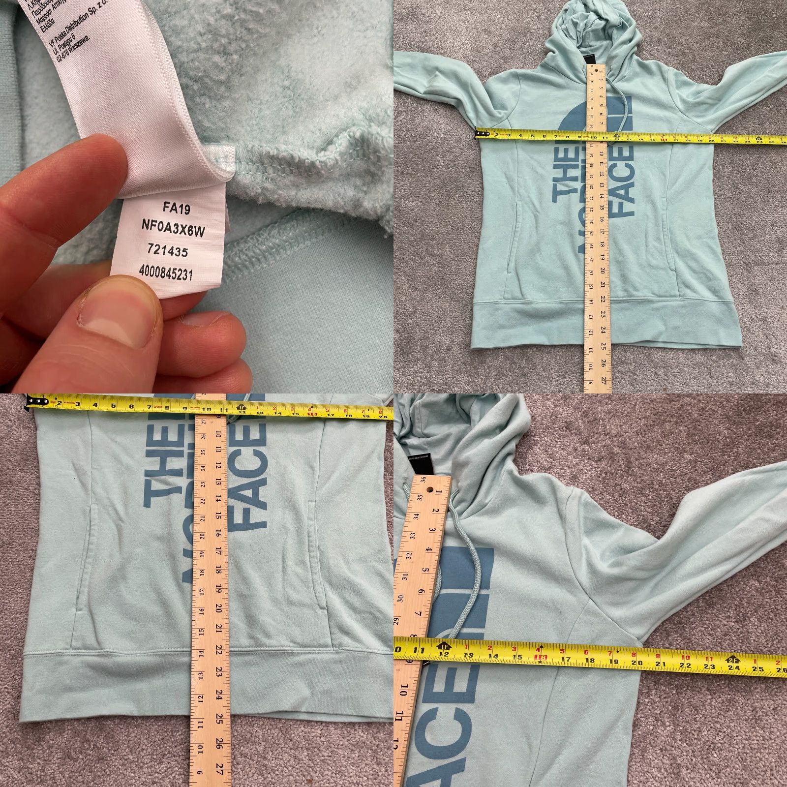 The North Face The North Face Hoodie Sweatshirt Womens Medium Blue Graphic Fleece Pullover Size M / US 6-8 / IT 42-44 - 9 Thumbnail