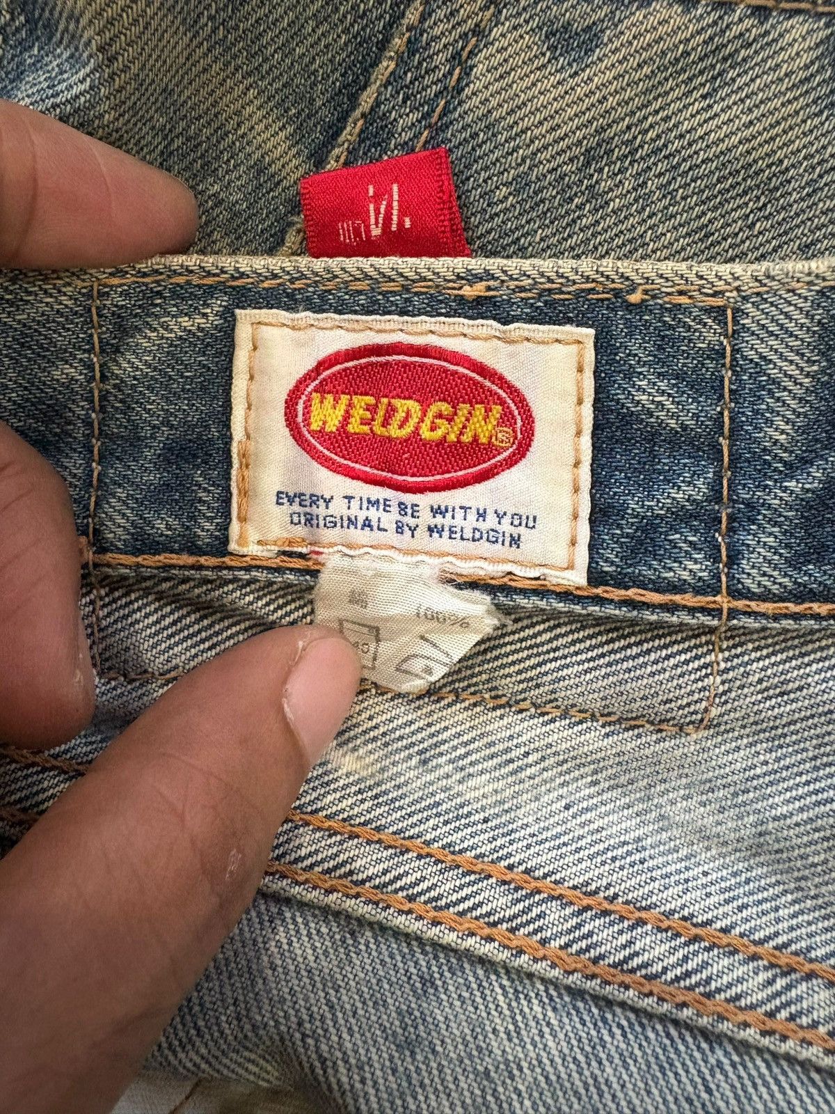 If Six Was Nine Vintage 90s Japanese Super Mud Wash Distress Flare Jeans Size US 27 - 5 Thumbnail