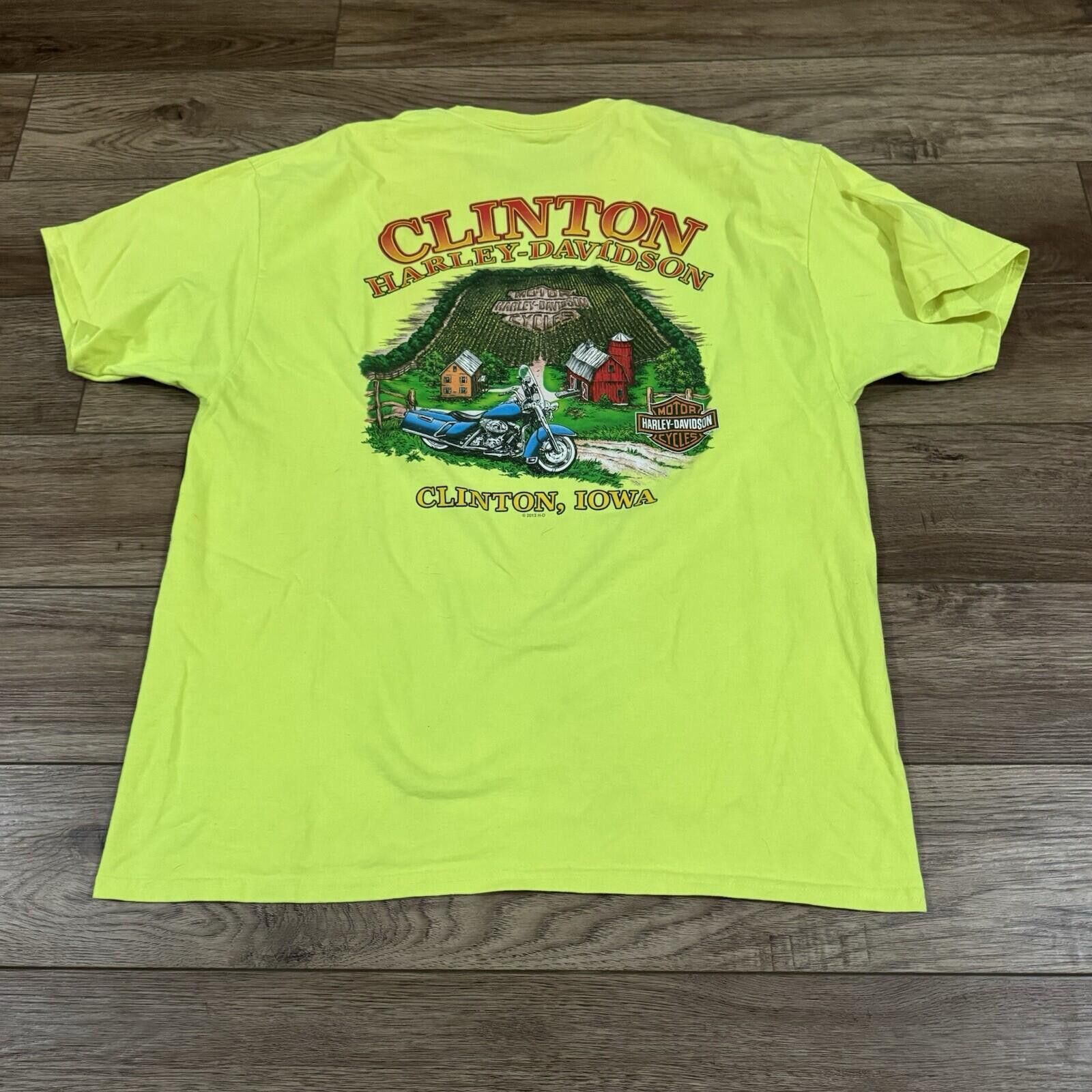 Harley Davidson Harley Davidson Clinton Iowa Neon Biker Shirt Size US XL / EU 56 / 4 - 1 Thumbnail
