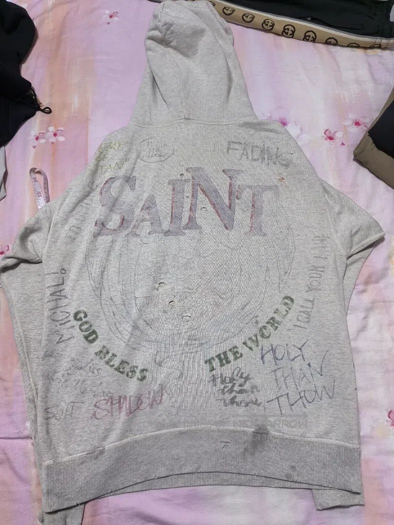 Saint Michael Saint Michael Vintage washed old graffiti hooded sweatshir Size US L / EU 52-54 / 3 - 4 Thumbnail